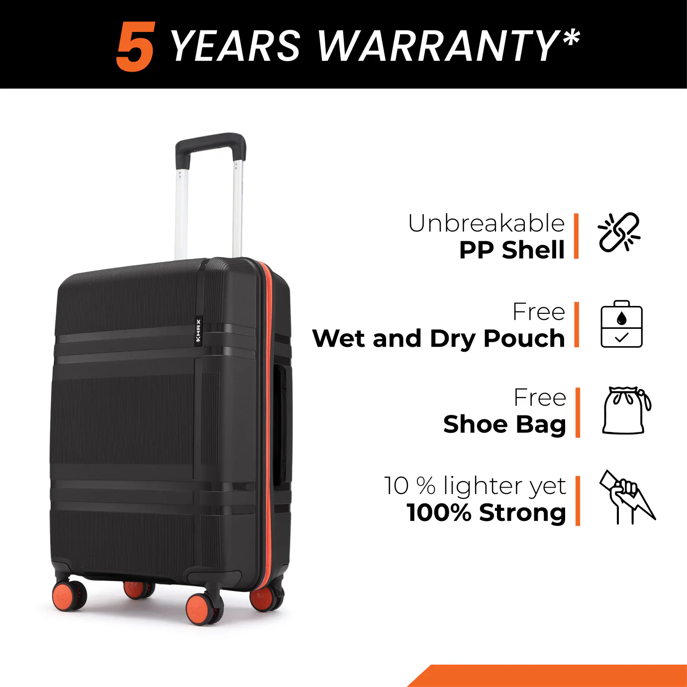 HRX by Hrithik Roshan Medium Check-in Suitcase (65 cm) 8 Wheels - Helium - Image 92