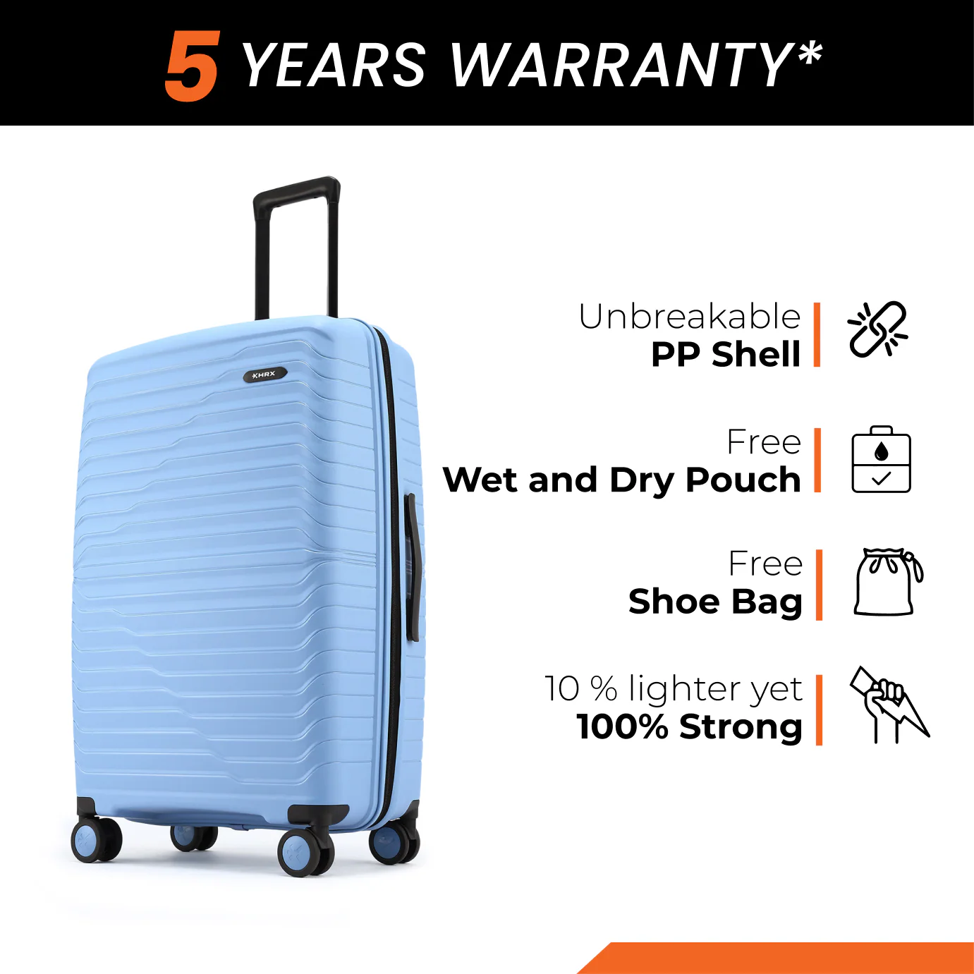 HRX by Hrithik Roshan Medium Check-in Suitcase (65 cm) 8 Wheels - Kyoto - Image 82