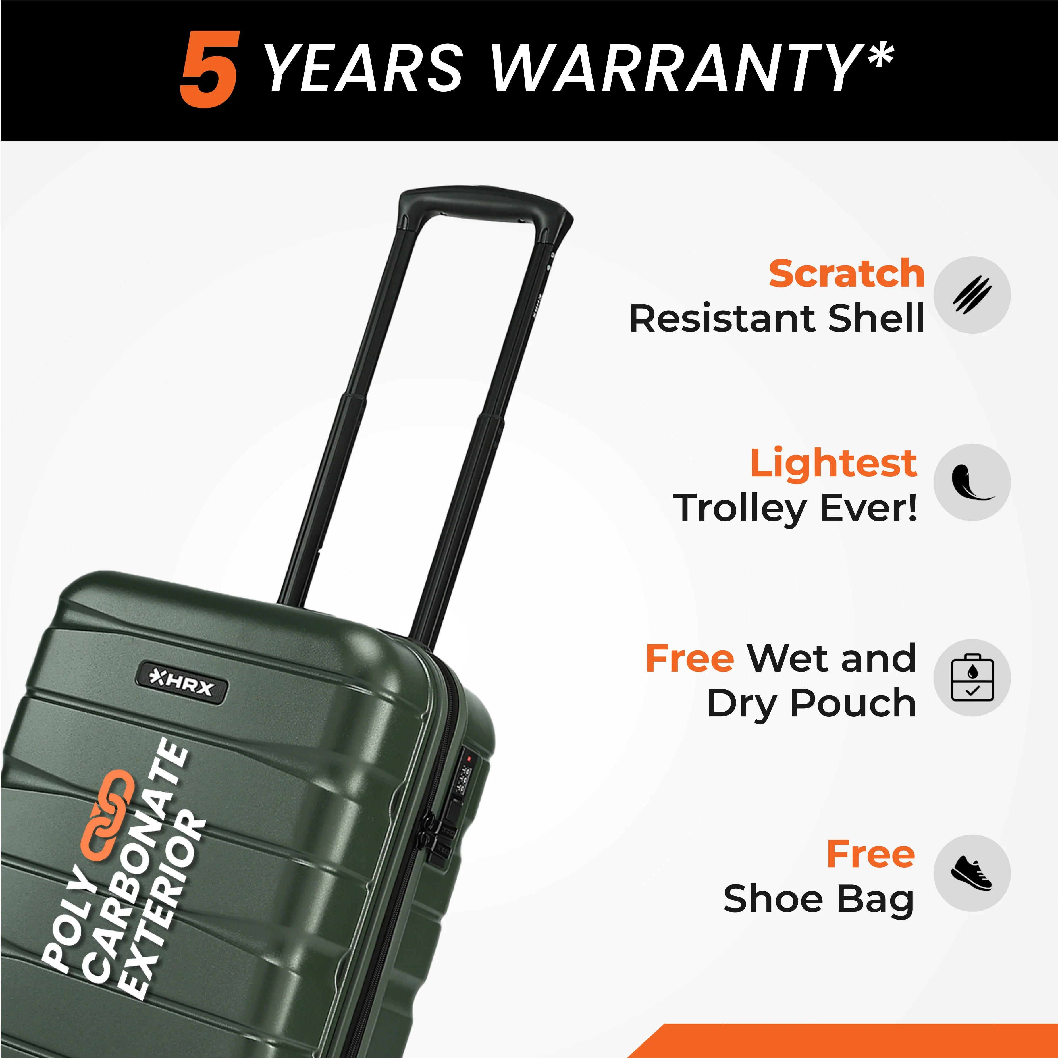 HRX by Hrithik Roshan Small Cabin Suitcase (56 cm) 8 Wheels - Brute - Image 37