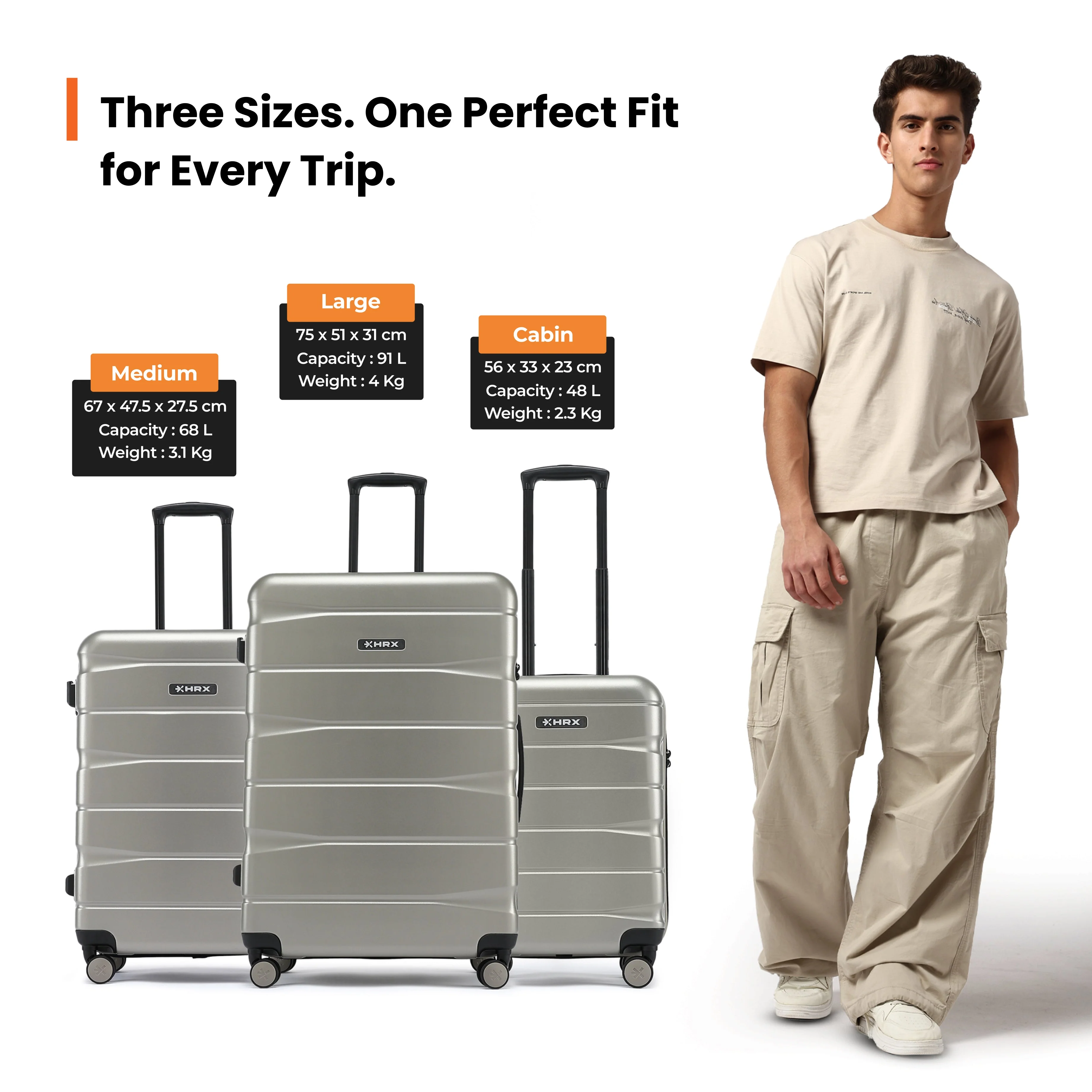 HRX by Hrithik Roshan Small Cabin Suitcase (56 cm) 8 Wheels - Brute - Image 45
