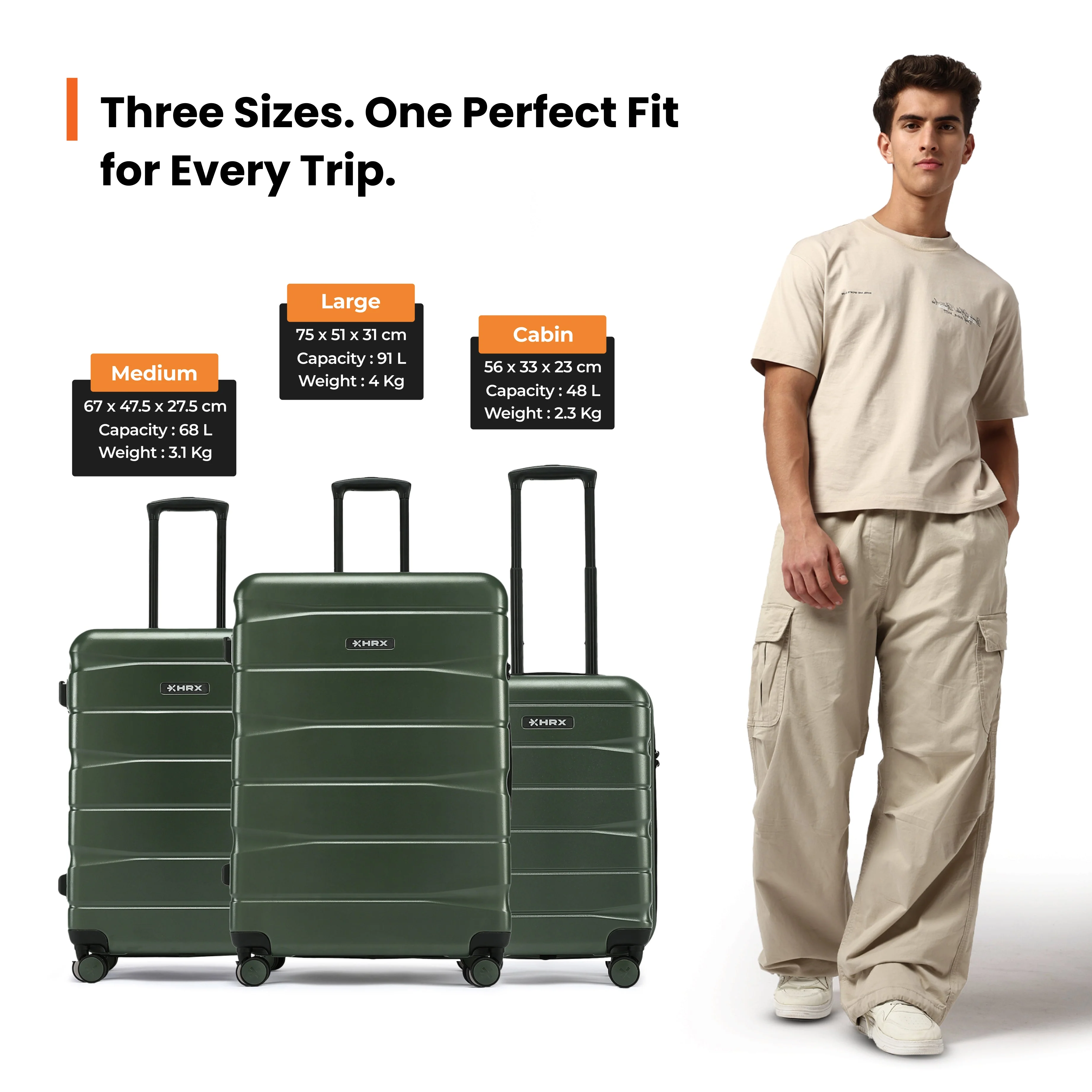 HRX by Hrithik Roshan Small Cabin Suitcase (56 cm) 8 Wheels - Brute - Image 47