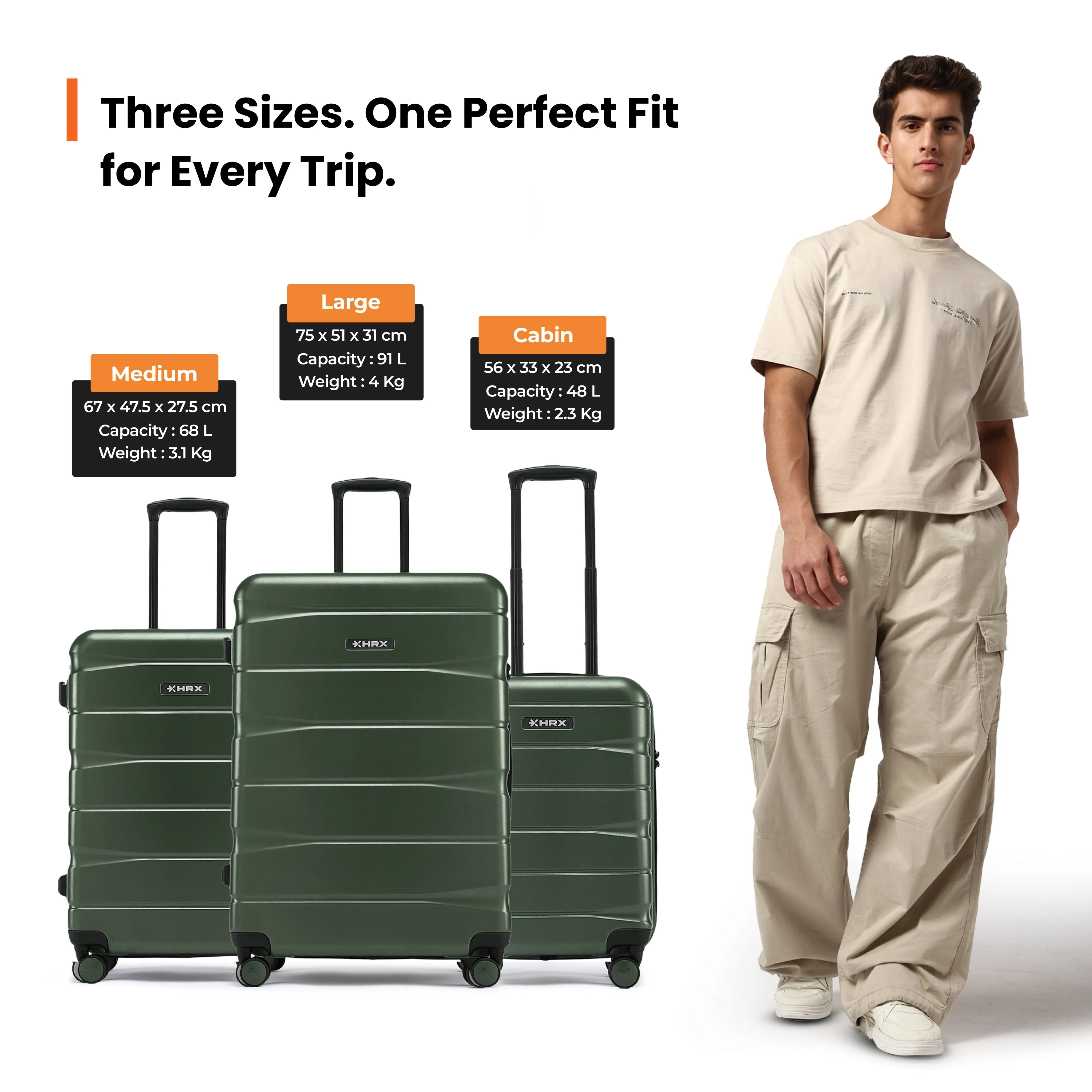 HRX by Hrithik Roshan Small Cabin Suitcase (56 cm) 8 Wheels - Brute - Image 48