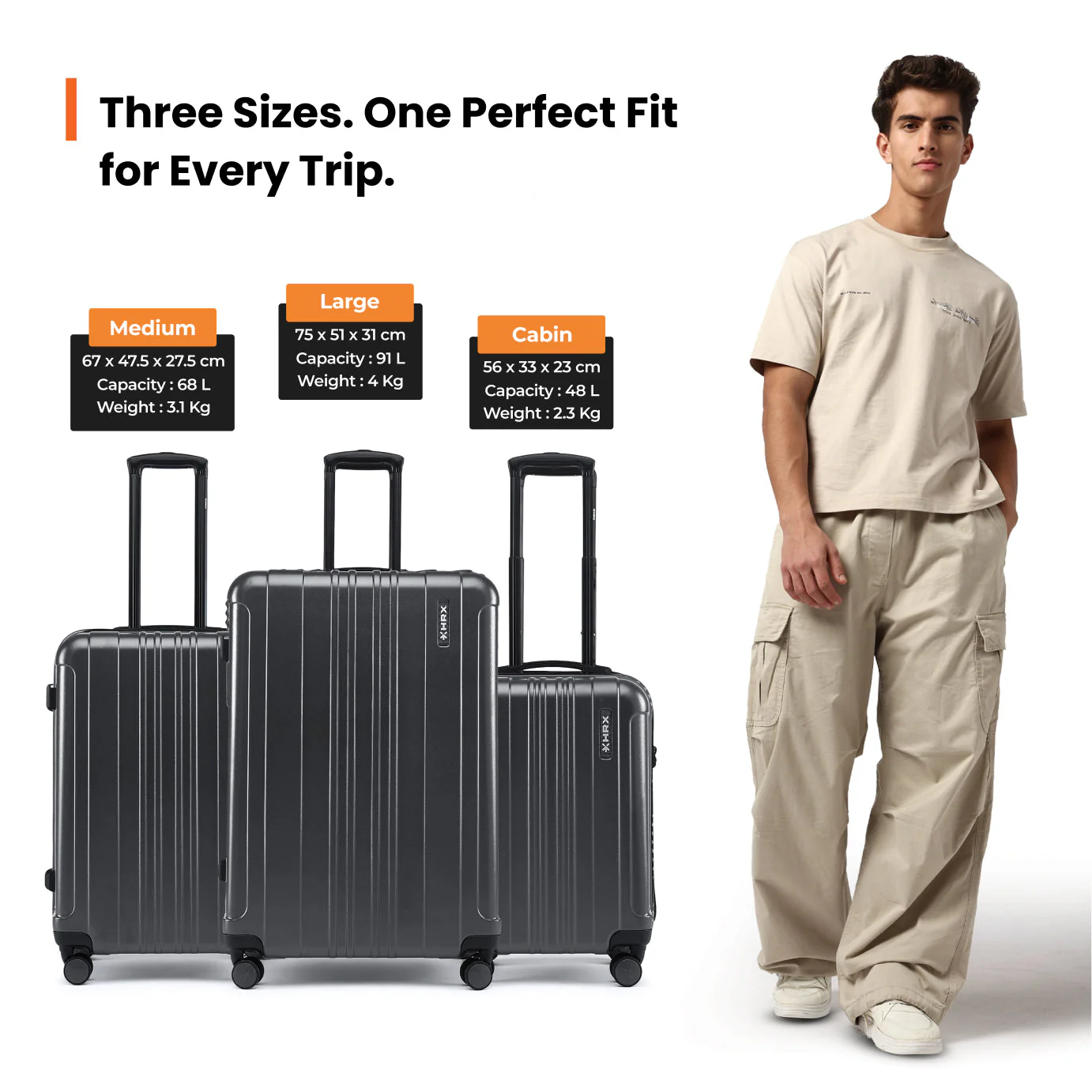 HRX by Hrithik Roshan Small Cabin Suitcase (56 cm) 8 Wheels - Force - Image 52