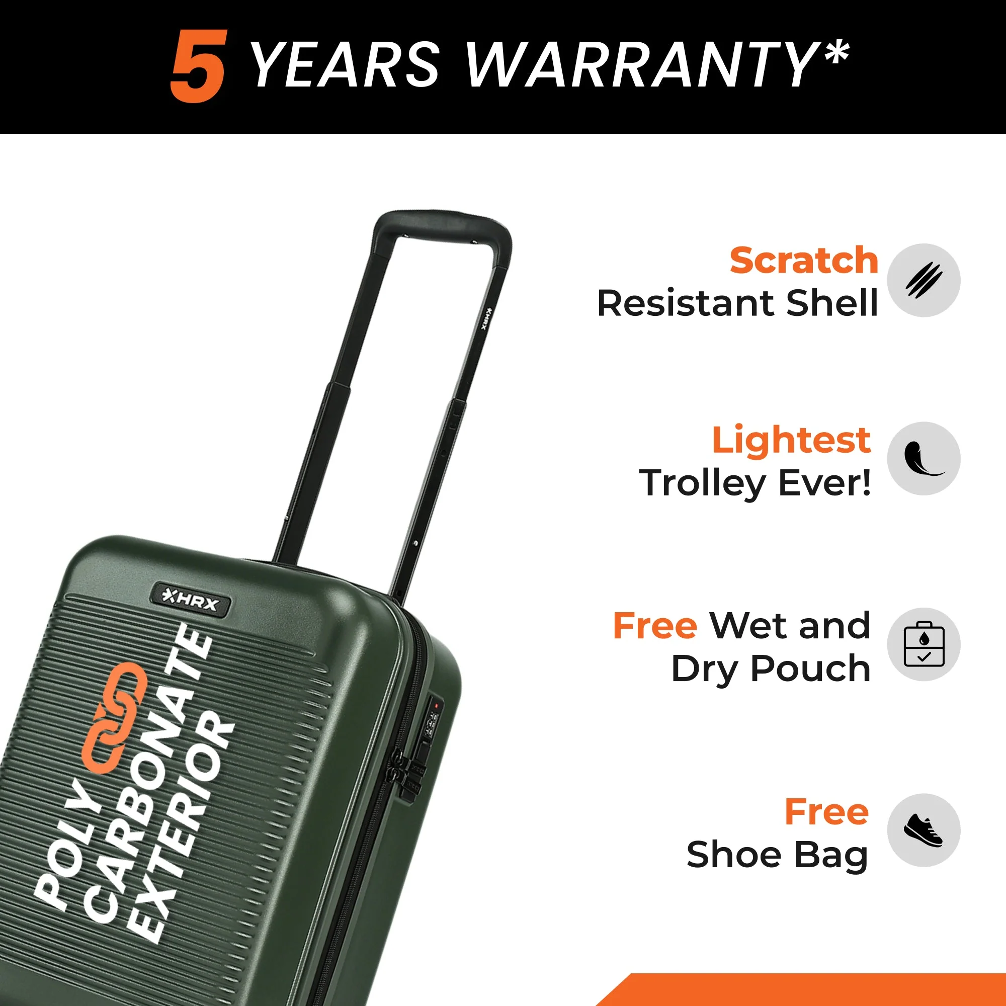 HRX by Hrithik Roshan Small Cabin Suitcase (56 cm) 8 Wheels - Grit - Image 42