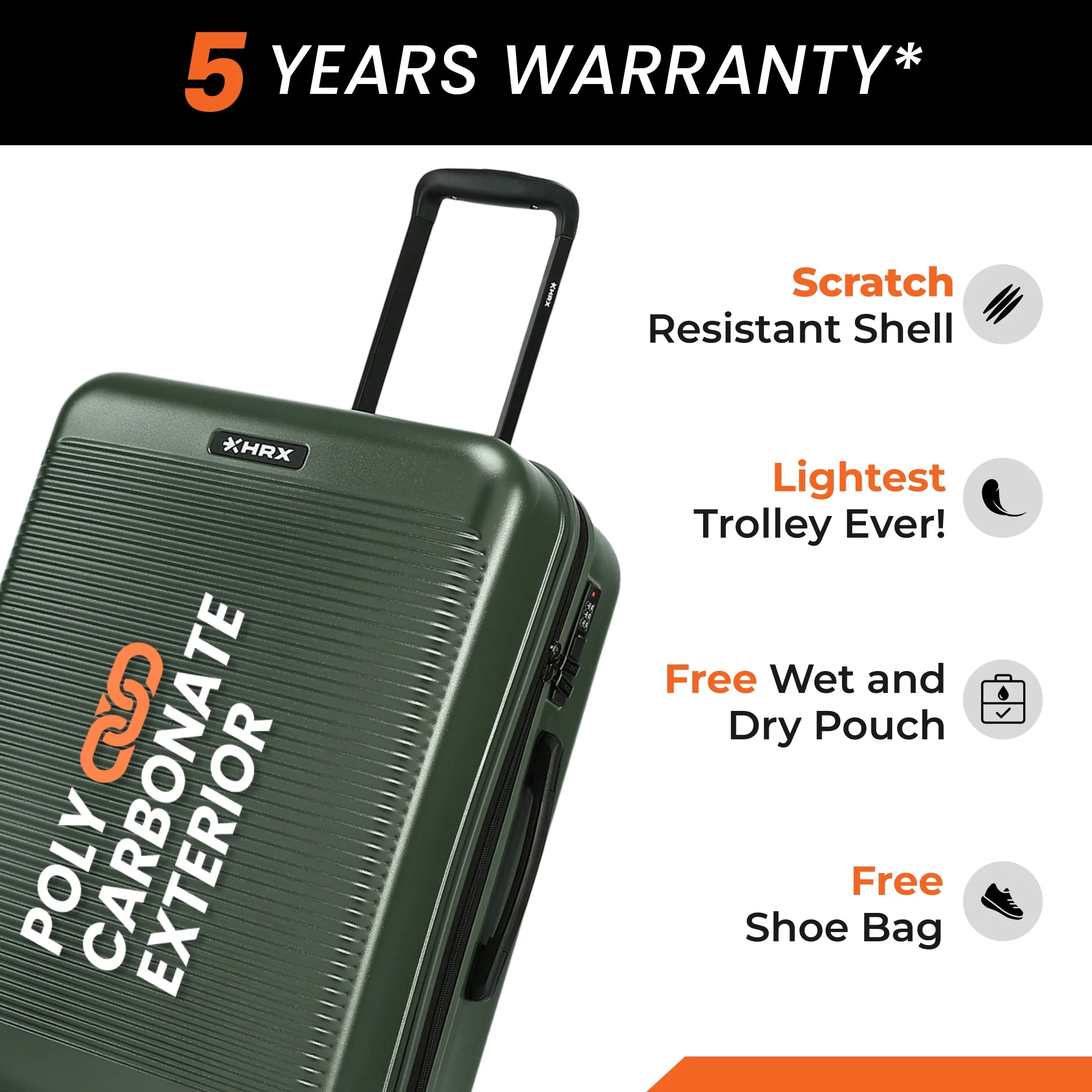 HRX by Hrithik Roshan Small Cabin Suitcase (56 cm) 8 Wheels - Grit - Image 49