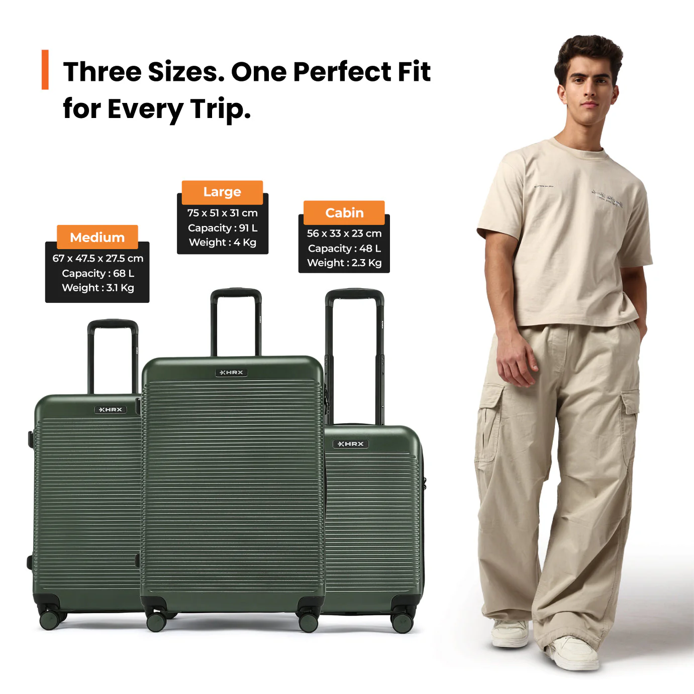 HRX by Hrithik Roshan Small Cabin Suitcase (56 cm) 8 Wheels - Grit - Image 92