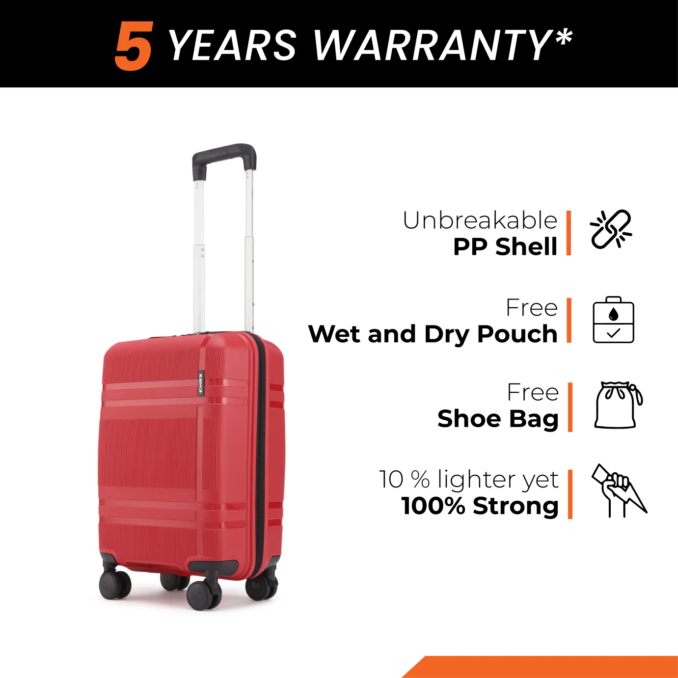 HRX Helium Small Cabin Suitcase (56 cm) 8 Wheels - by Hrithik Roshan - Image 212
