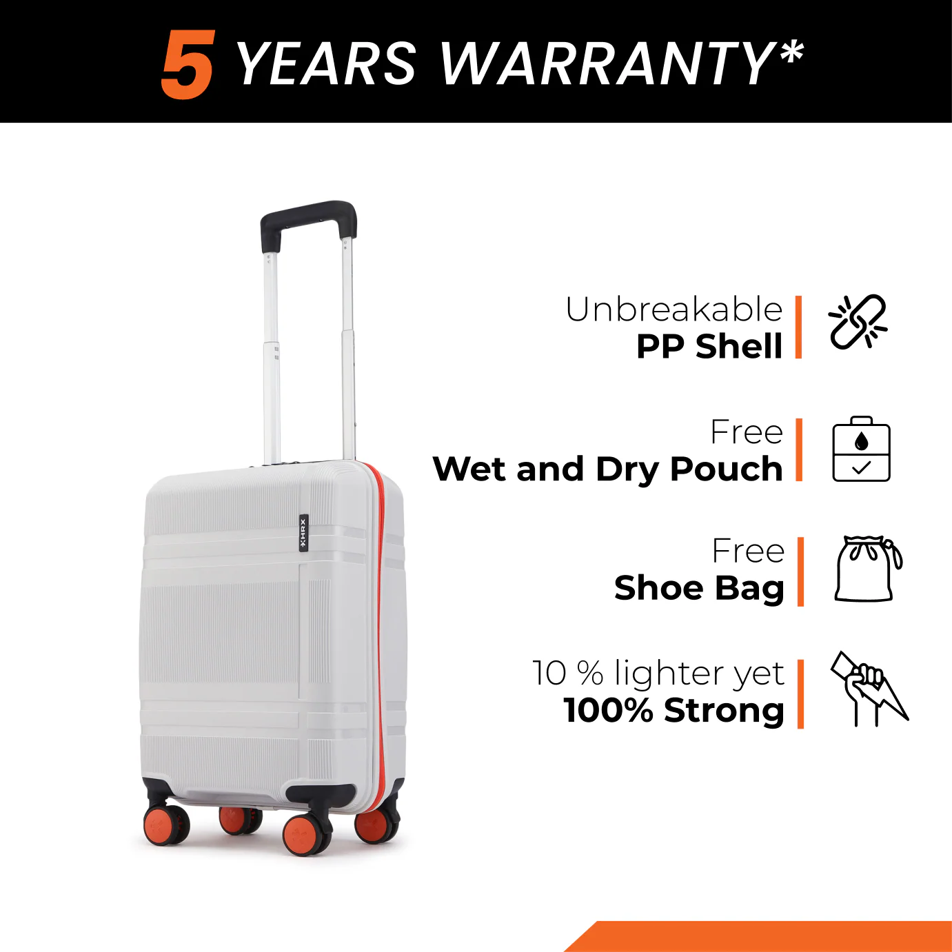 HRX Helium Small Cabin Suitcase (56 cm) 8 Wheels - by Hrithik Roshan - Image 214