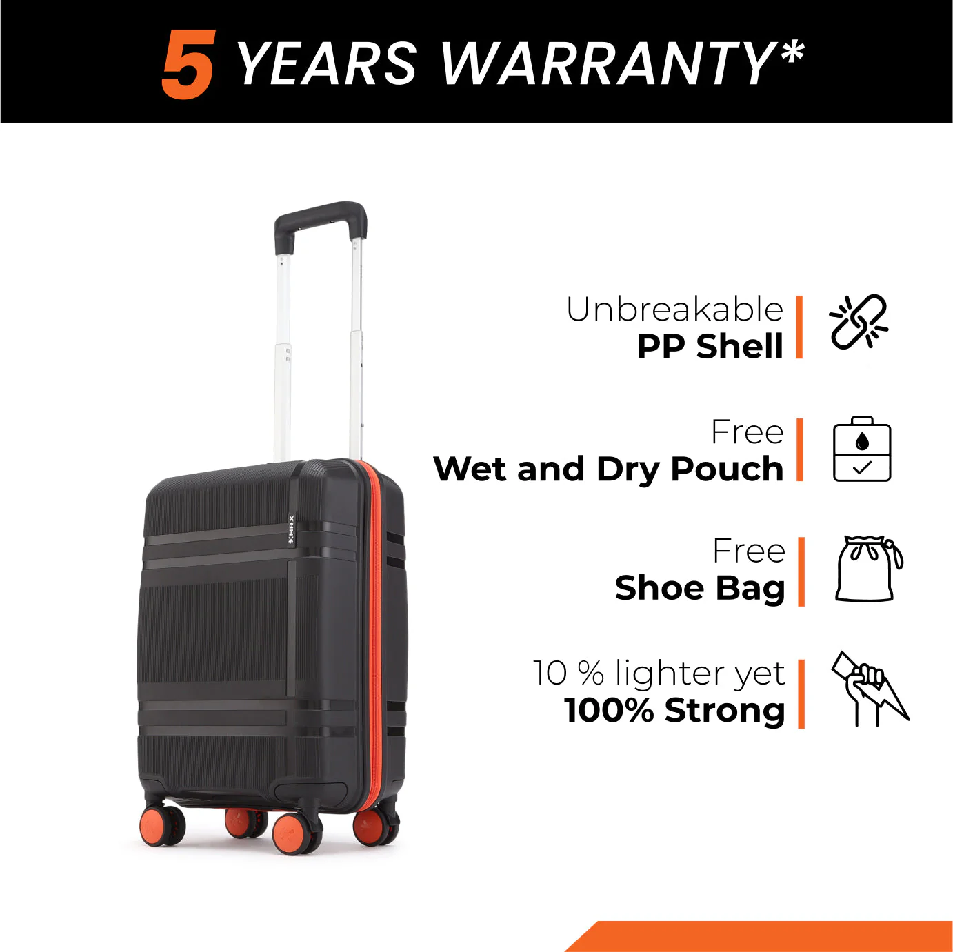 HRX Helium Small Cabin Suitcase (56 cm) 8 Wheels - by Hrithik Roshan - Image 43