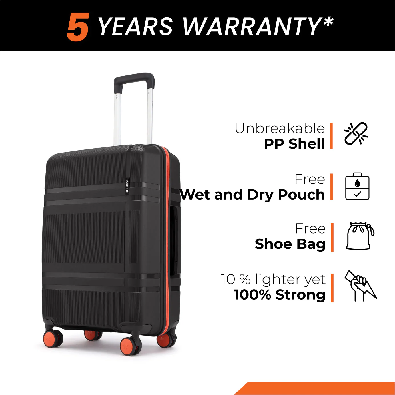 HRX Helium Small Cabin Suitcase (56 cm) 8 Wheels - by Hrithik Roshan - Image 44