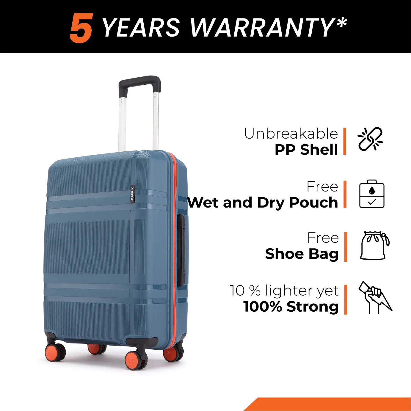 HRX Helium Small Cabin Suitcase (56 cm) 8 Wheels - by Hrithik Roshan - Image 54