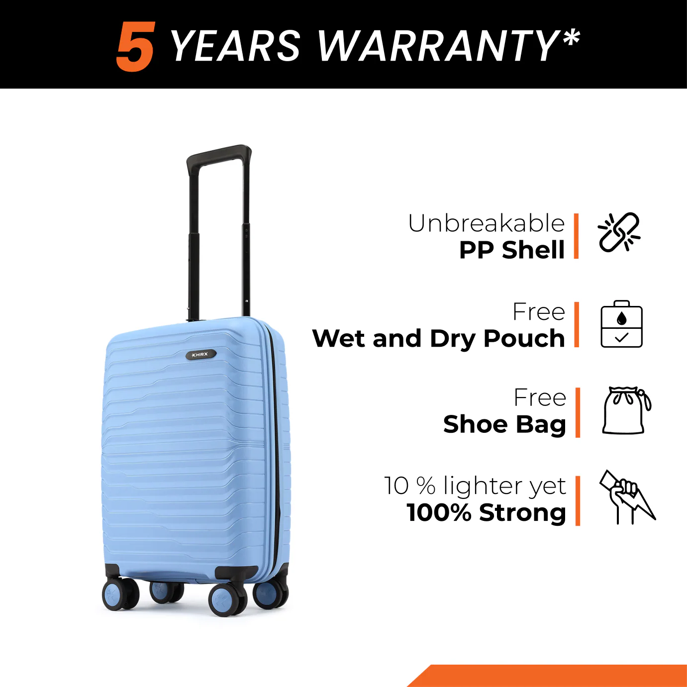 HRX by Hrithik Roshan Small Cabin Suitcase (56 cm) 8 Wheels - Kyoto - Image 91