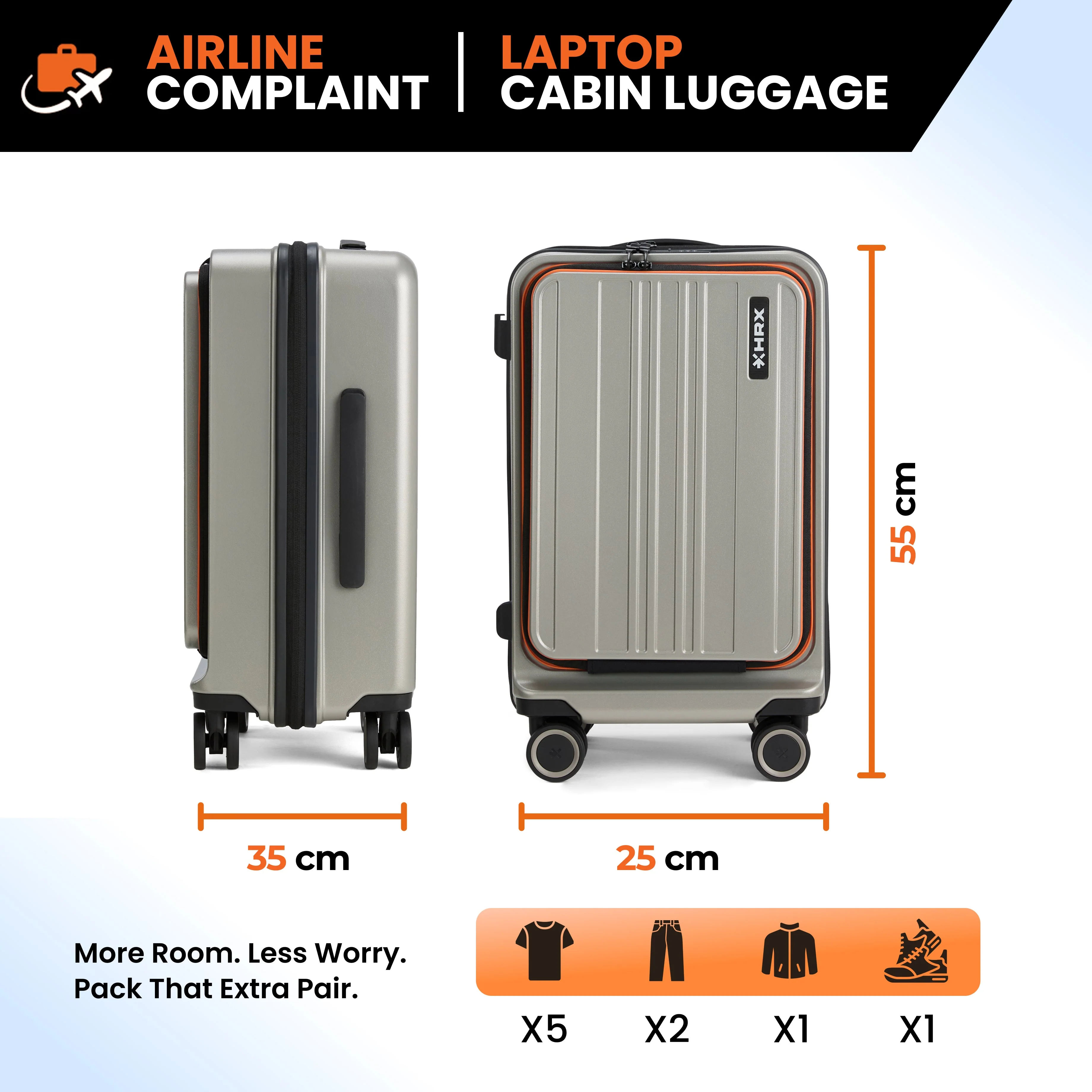 HRX Force Urban 2.0 Trolley with Laptop Compartment - Image 20