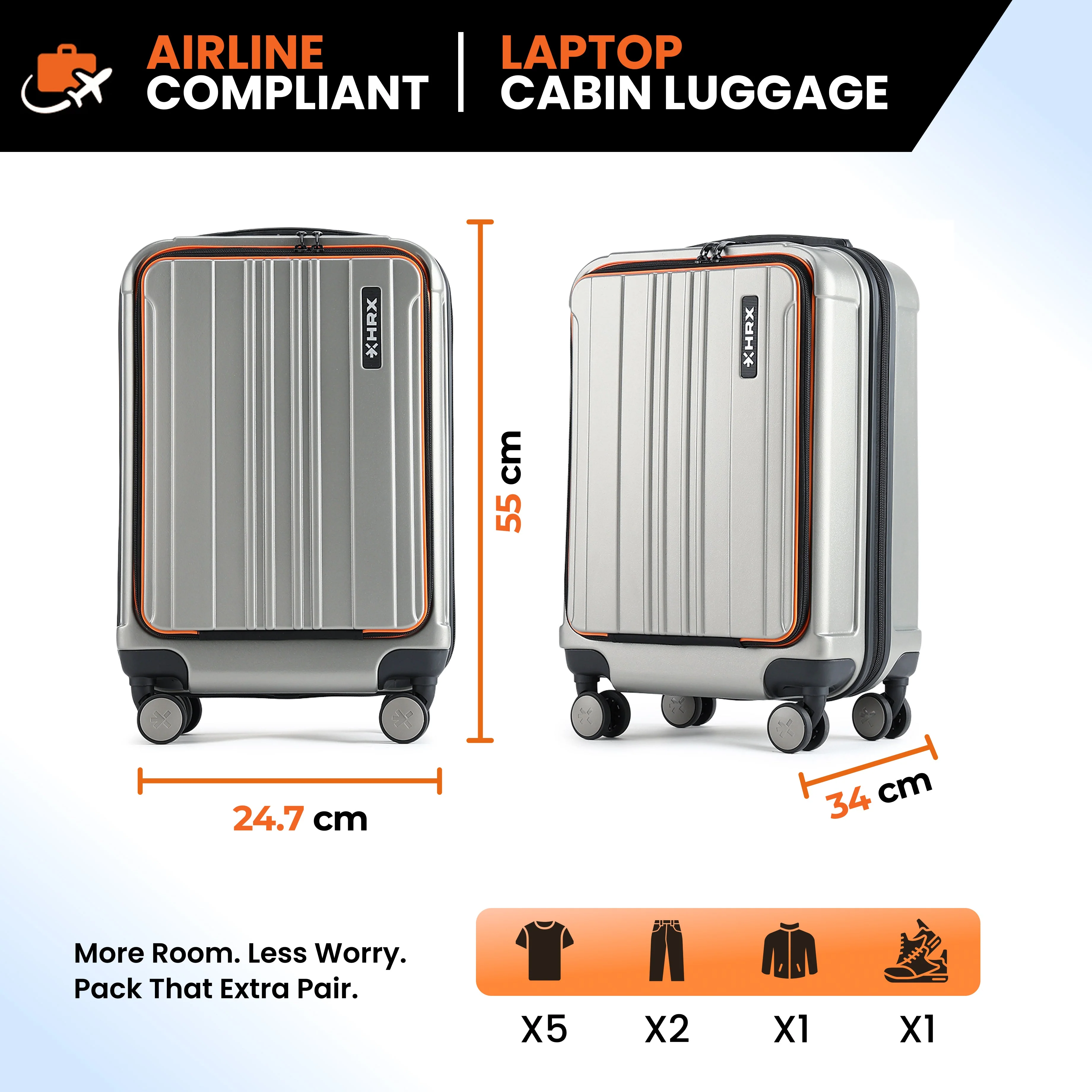 HRX Force Urban 2.0 Trolley with Laptop Compartment - Image 35