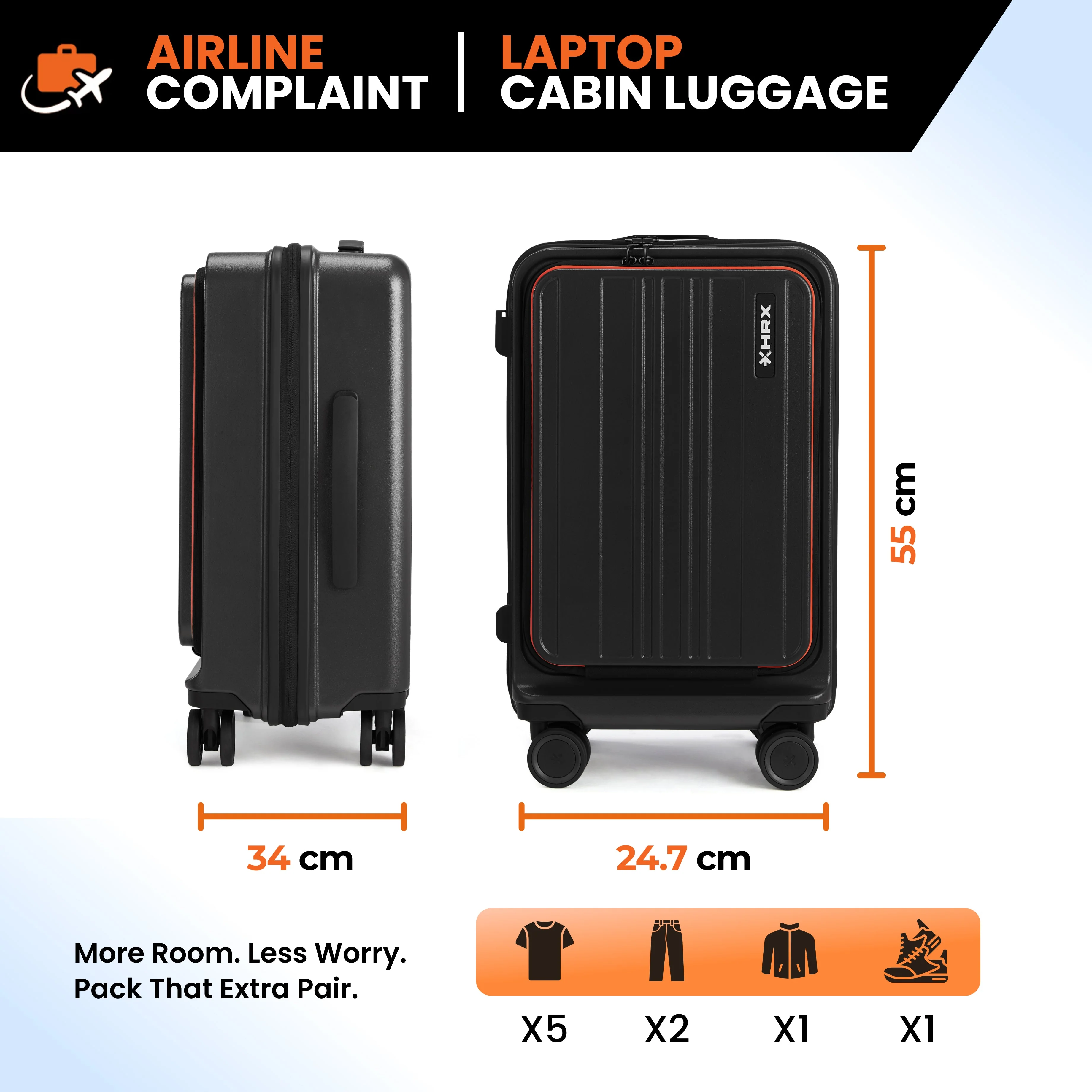 HRX Force Urban 2.0 Trolley with Laptop Compartment - Image 8