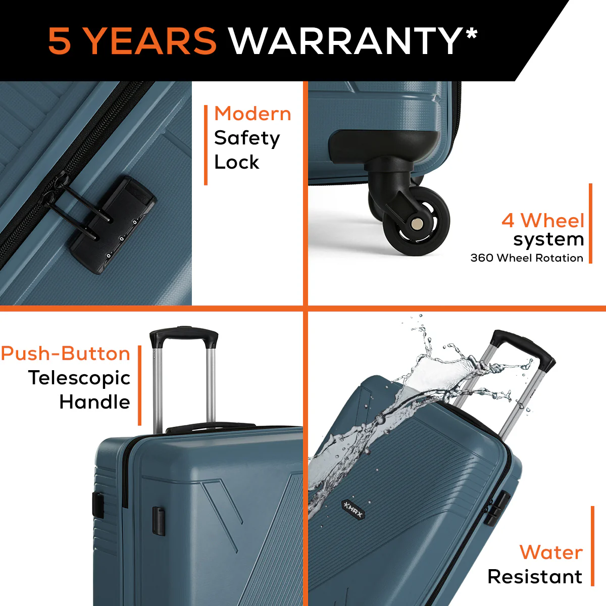 HRX Icon Polypropylene Cabin Suitcase (57 cm | 4 Wheels) - Image 20