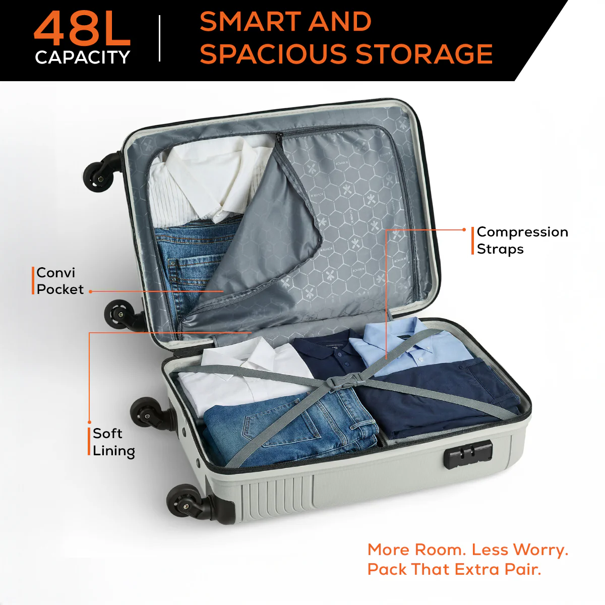 HRX Icon Polypropylene Cabin Suitcase (57 cm | 4 Wheels) - Image 29
