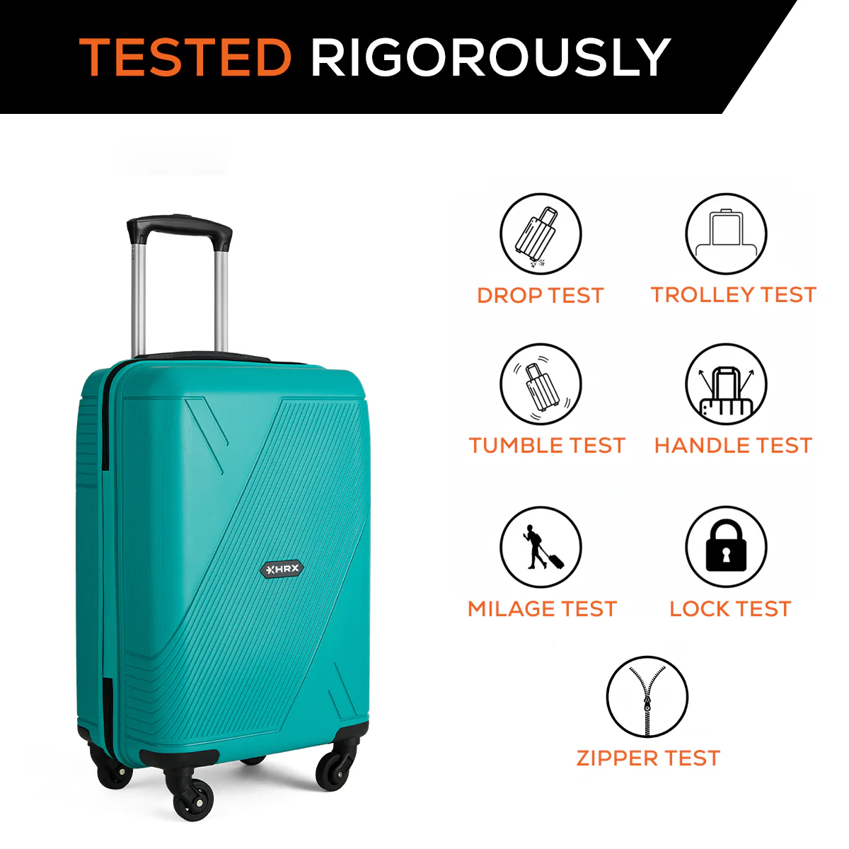 HRX Icon Polypropylene Cabin Suitcase (57 cm | 4 Wheels) - Image 38