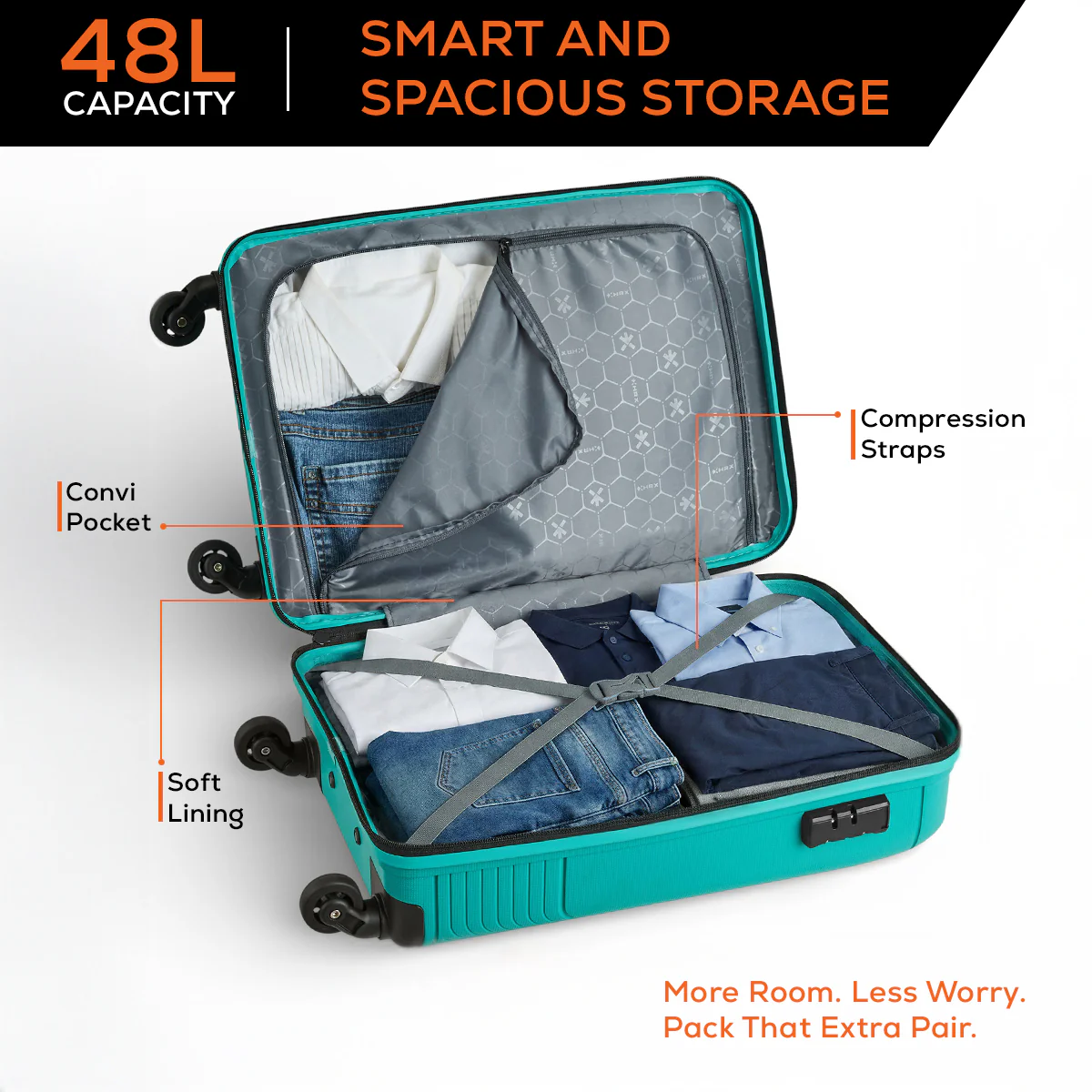 HRX Icon Polypropylene Cabin Suitcase (57 cm | 4 Wheels) - Image 40