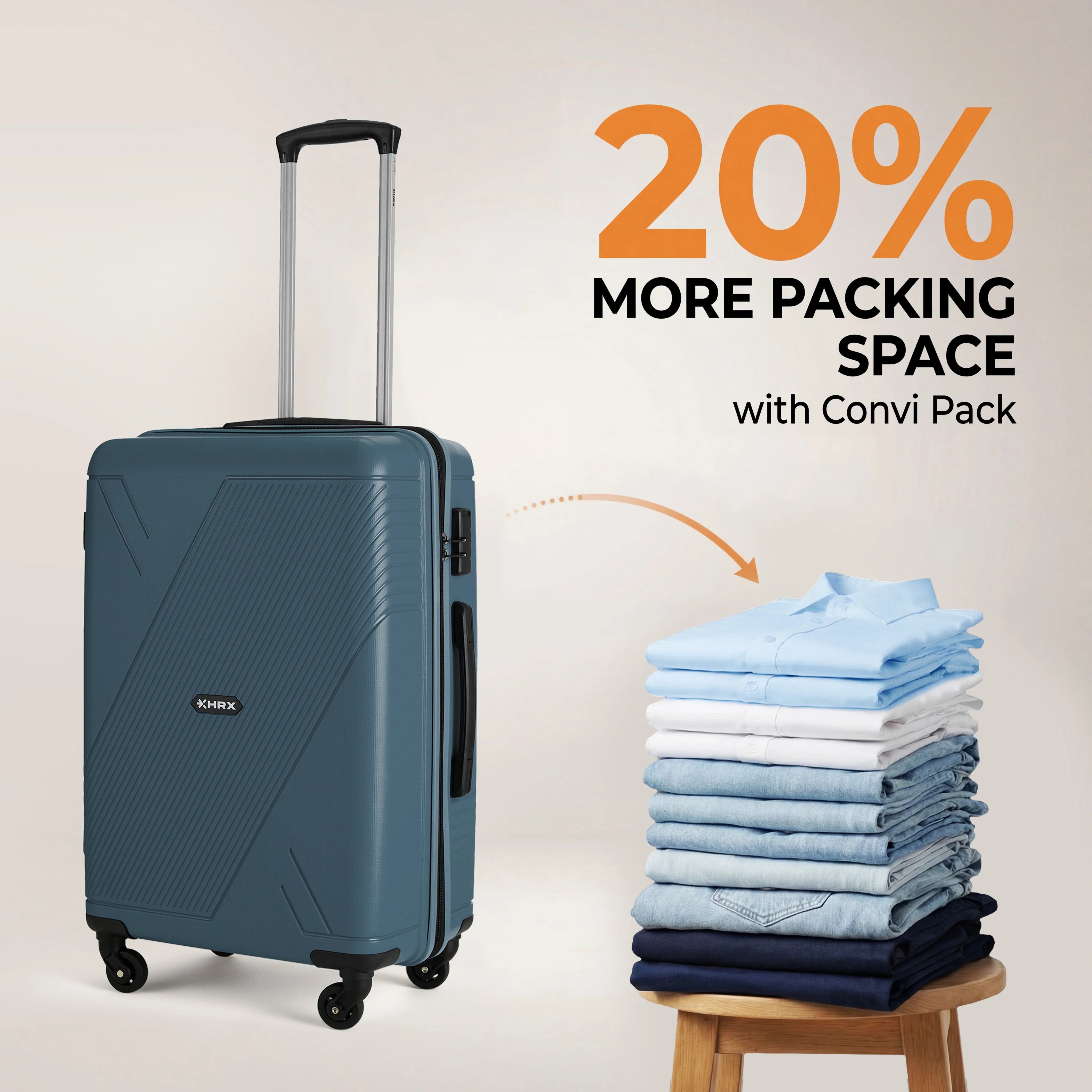 HRX Icon Polypropylene Hard Body Set of 2 Luggage 4 Wheels (Small 57cm | Medium 67cm) - Image 17