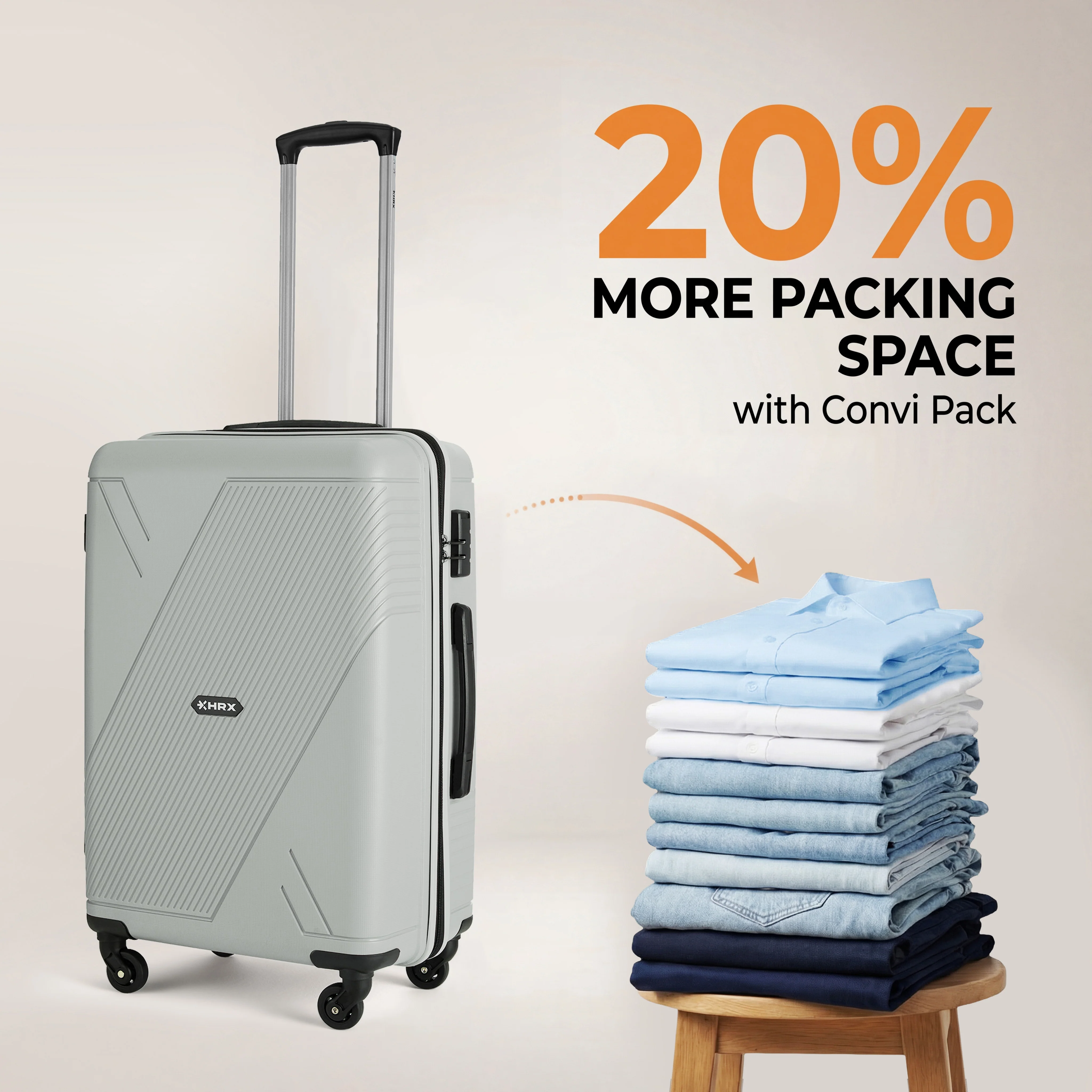 HRX Icon Polypropylene Hard Body Set of 2 Luggage 4 Wheels (Small 57cm | Medium 67cm) - Image 28