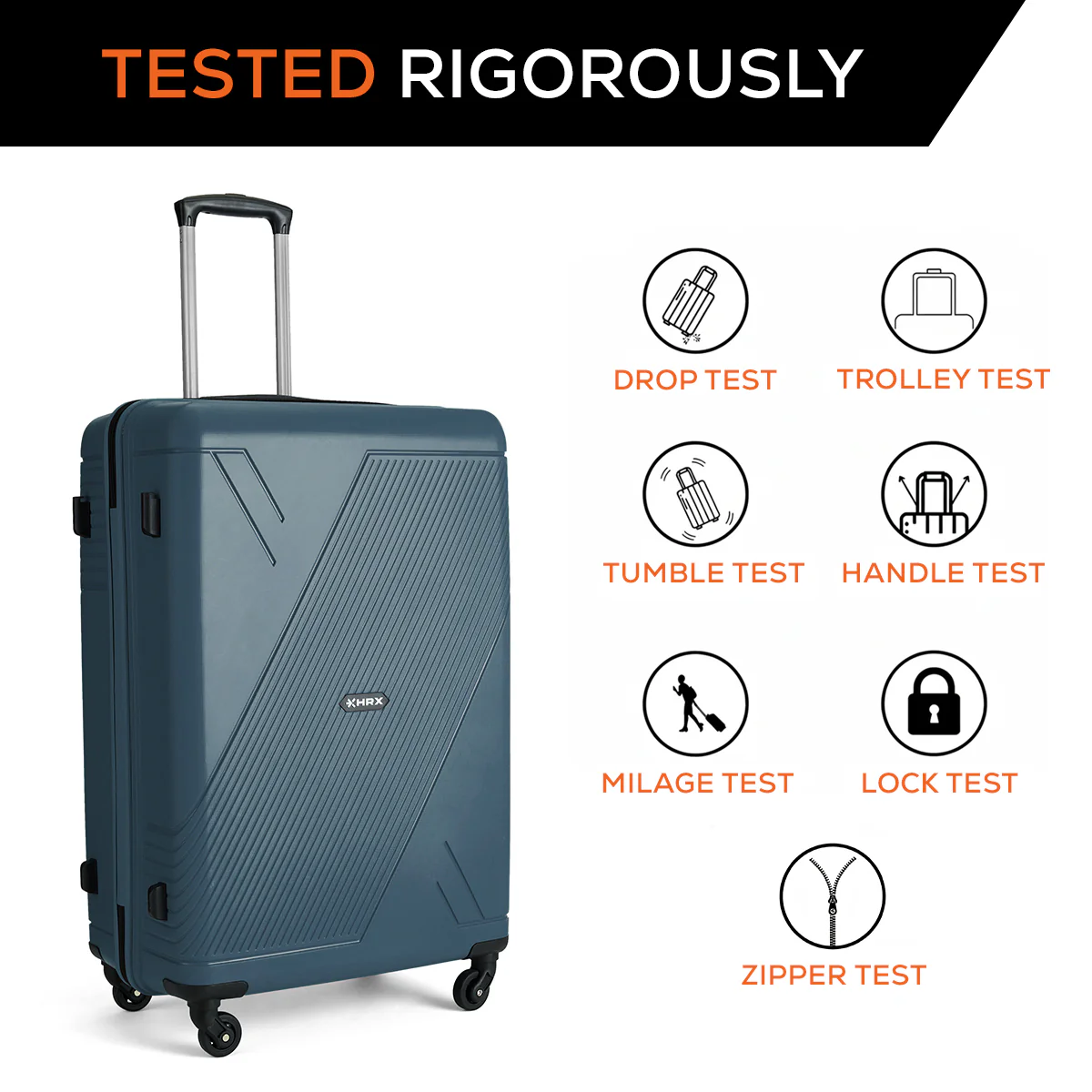 HRX Icon Polypropylene Hard Body Set of 3 Luggage 4 Wheels (Small 57cm | Medium 67cm | Large 76cm) - Image 16