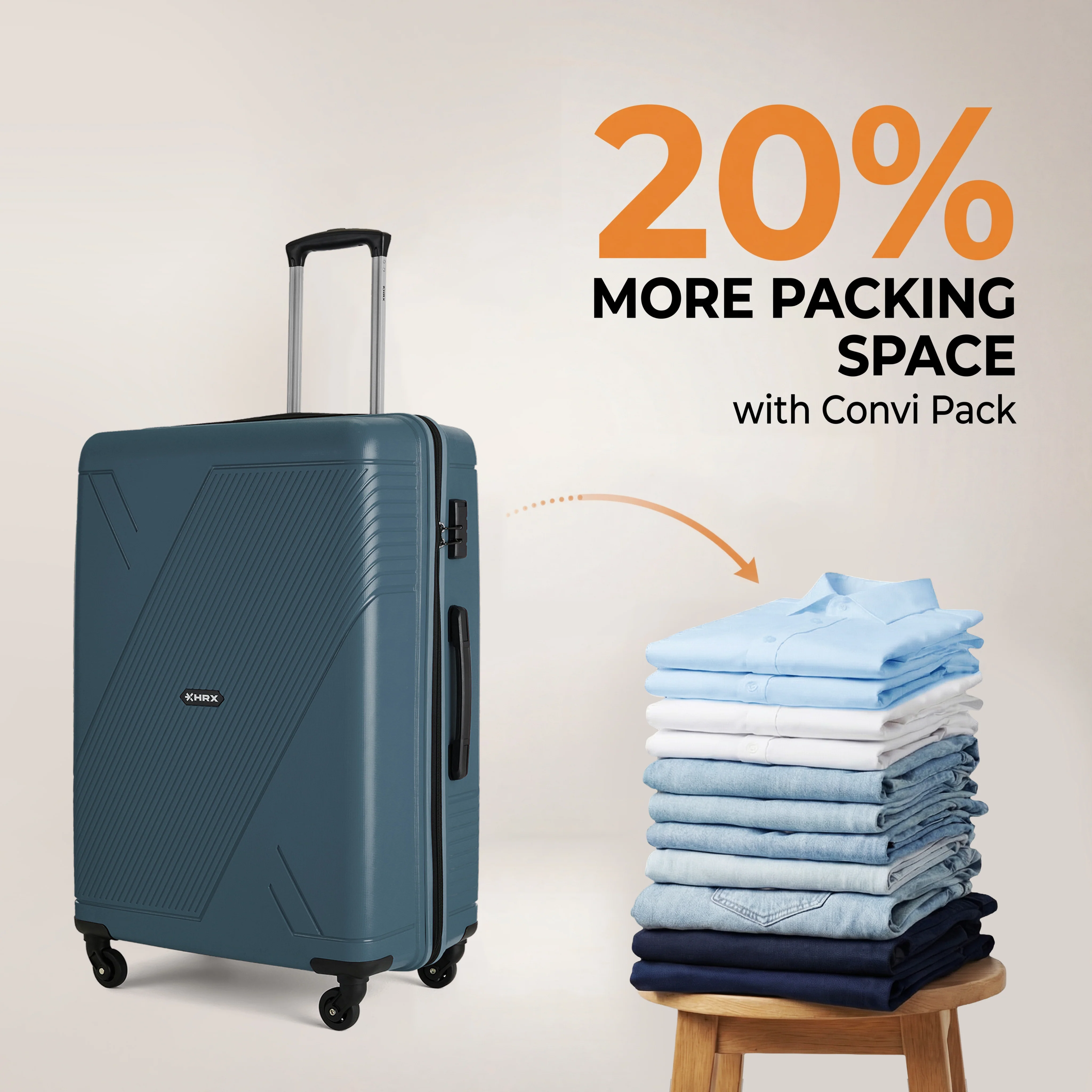 HRX Icon Polypropylene Hard Body Set of 3 Luggage 4 Wheels (Small 57cm | Medium 67cm | Large 76cm) - Image 17