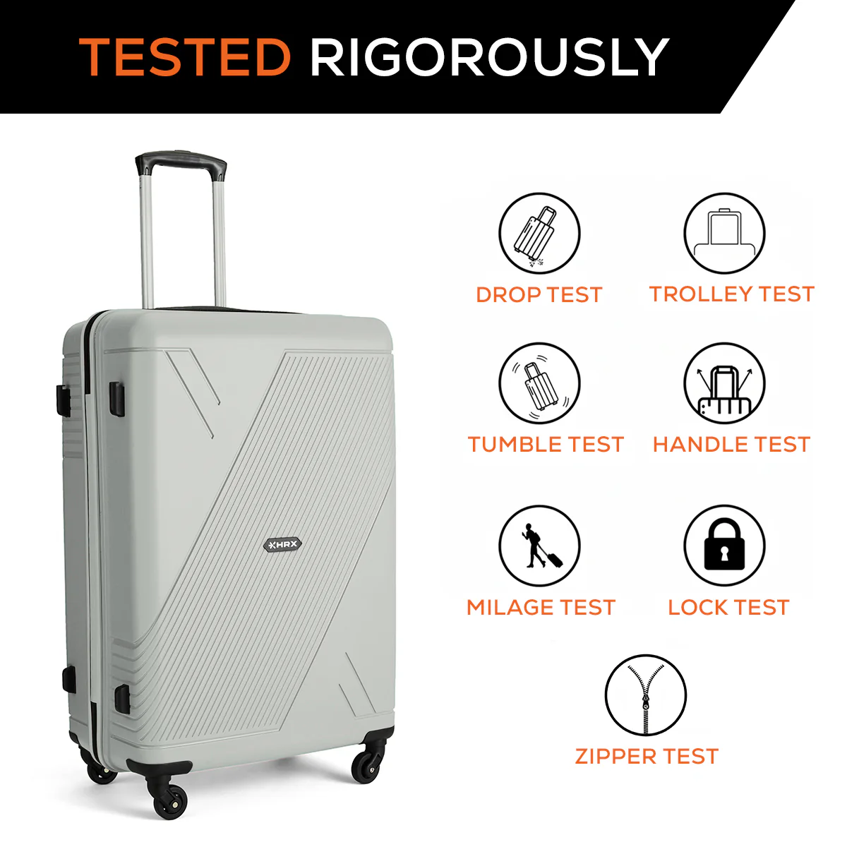 HRX Icon Polypropylene Hard Body Set of 3 Luggage 4 Wheels (Small 57cm | Medium 67cm | Large 76cm) - Image 27