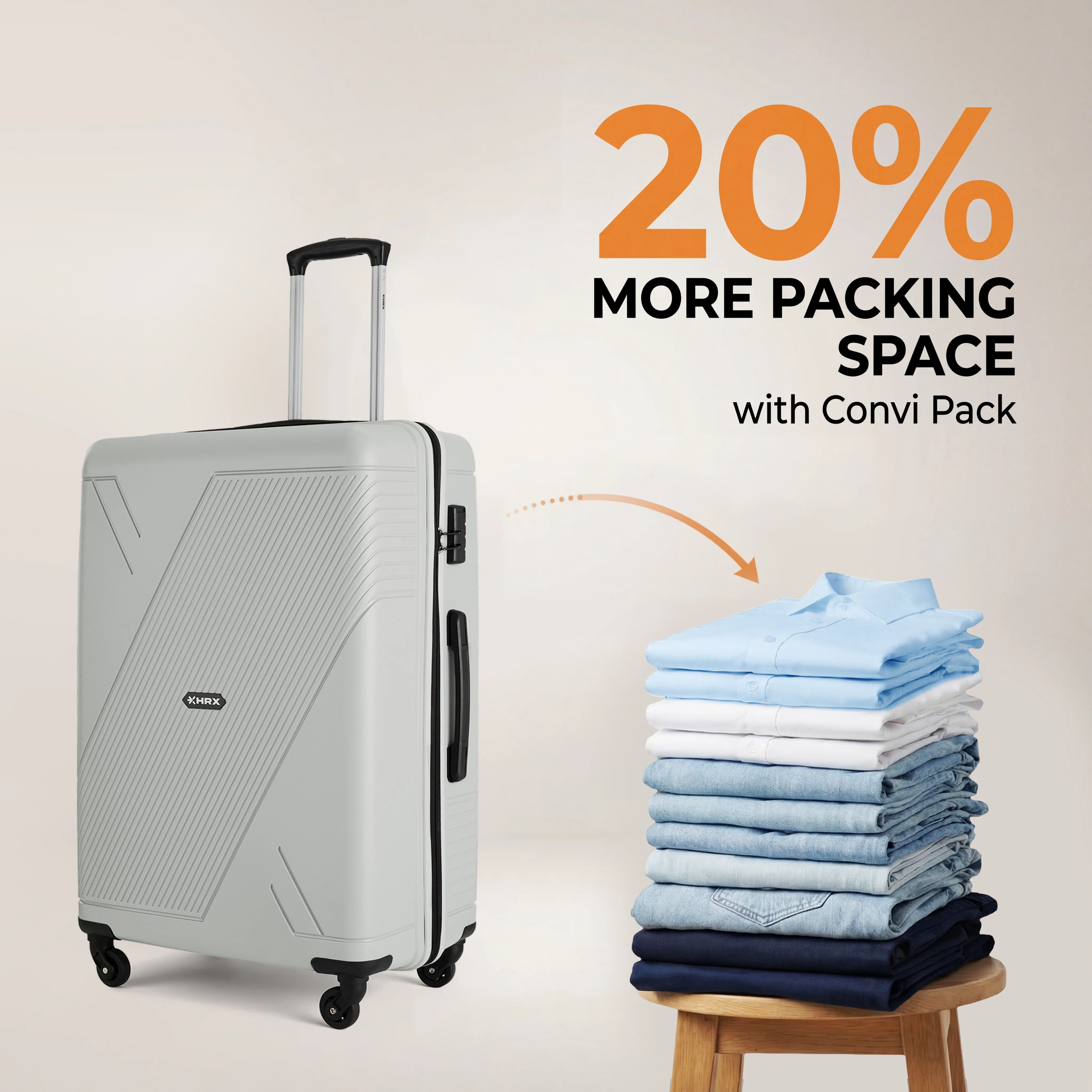 HRX Icon Polypropylene Hard Body Set of 3 Luggage 4 Wheels (Small 57cm | Medium 67cm | Large 76cm) - Image 28