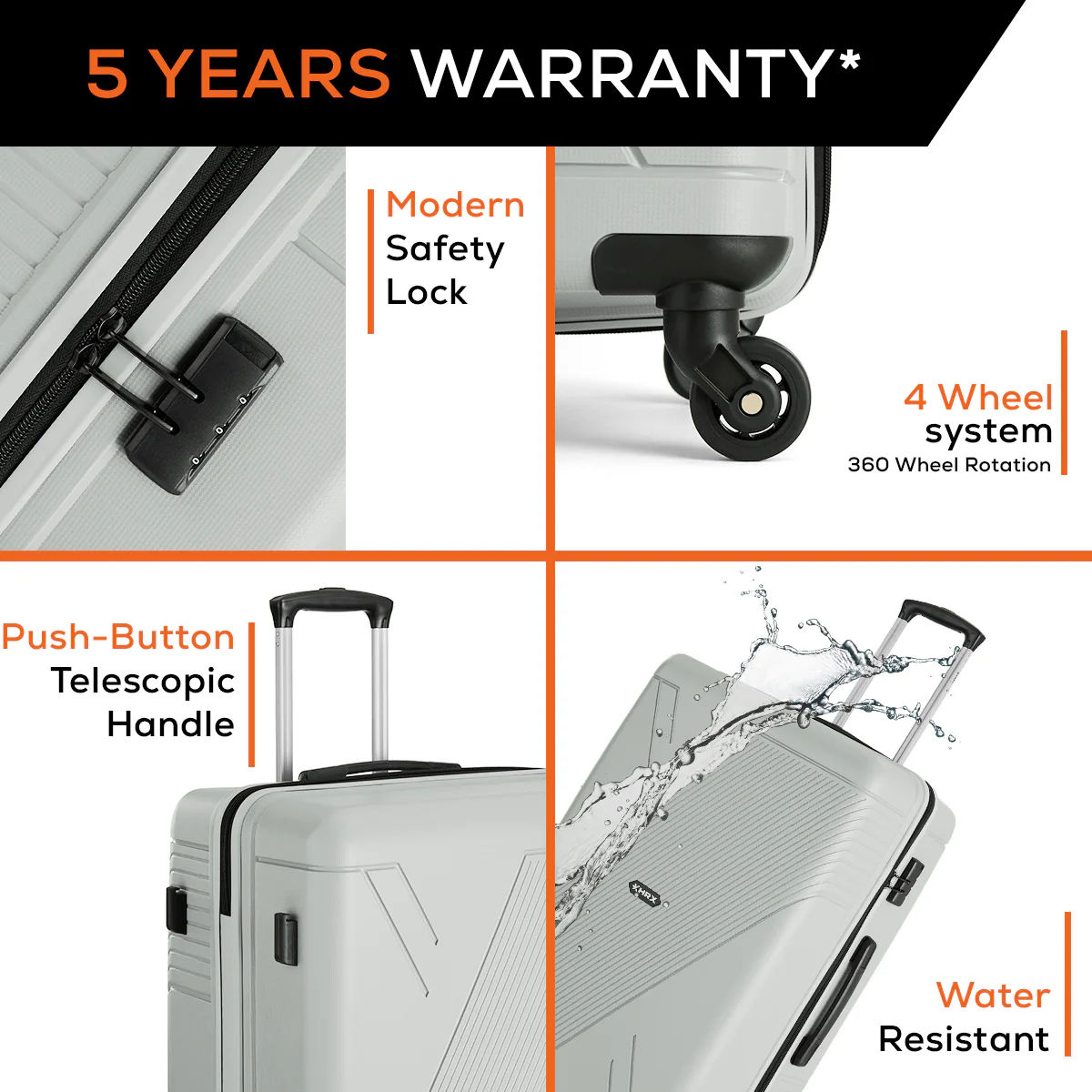 HRX Icon Polypropylene Hard Body Set of 3 Luggage 4 Wheels (Small 57cm | Medium 67cm | Large 76cm) - Image 31