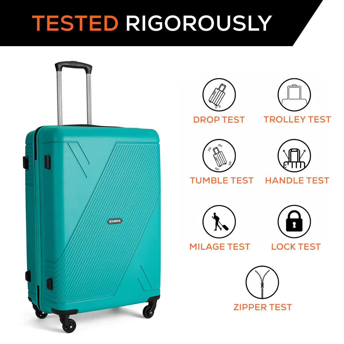 HRX Icon Polypropylene Hard Body Set of 3 Luggage 4 Wheels (Small 57cm | Medium 67cm | Large 76cm) - Image 38