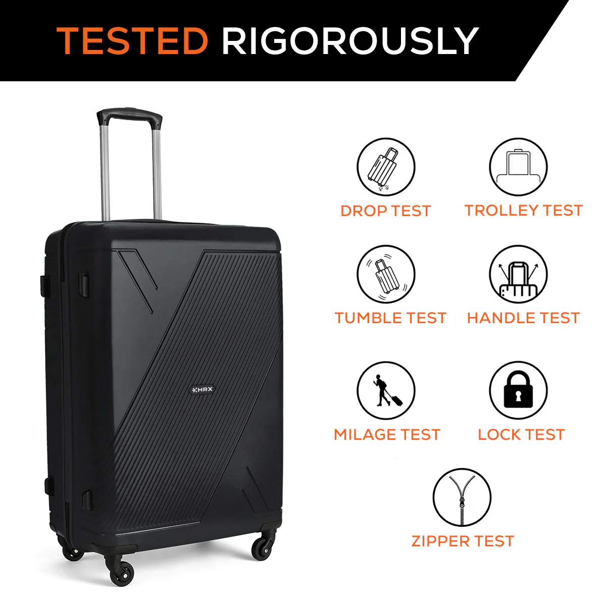 HRX Icon Polypropylene Hard Body Set of 3 Luggage 4 Wheels (Small 57cm | Medium 67cm | Large 76cm) - Image 5