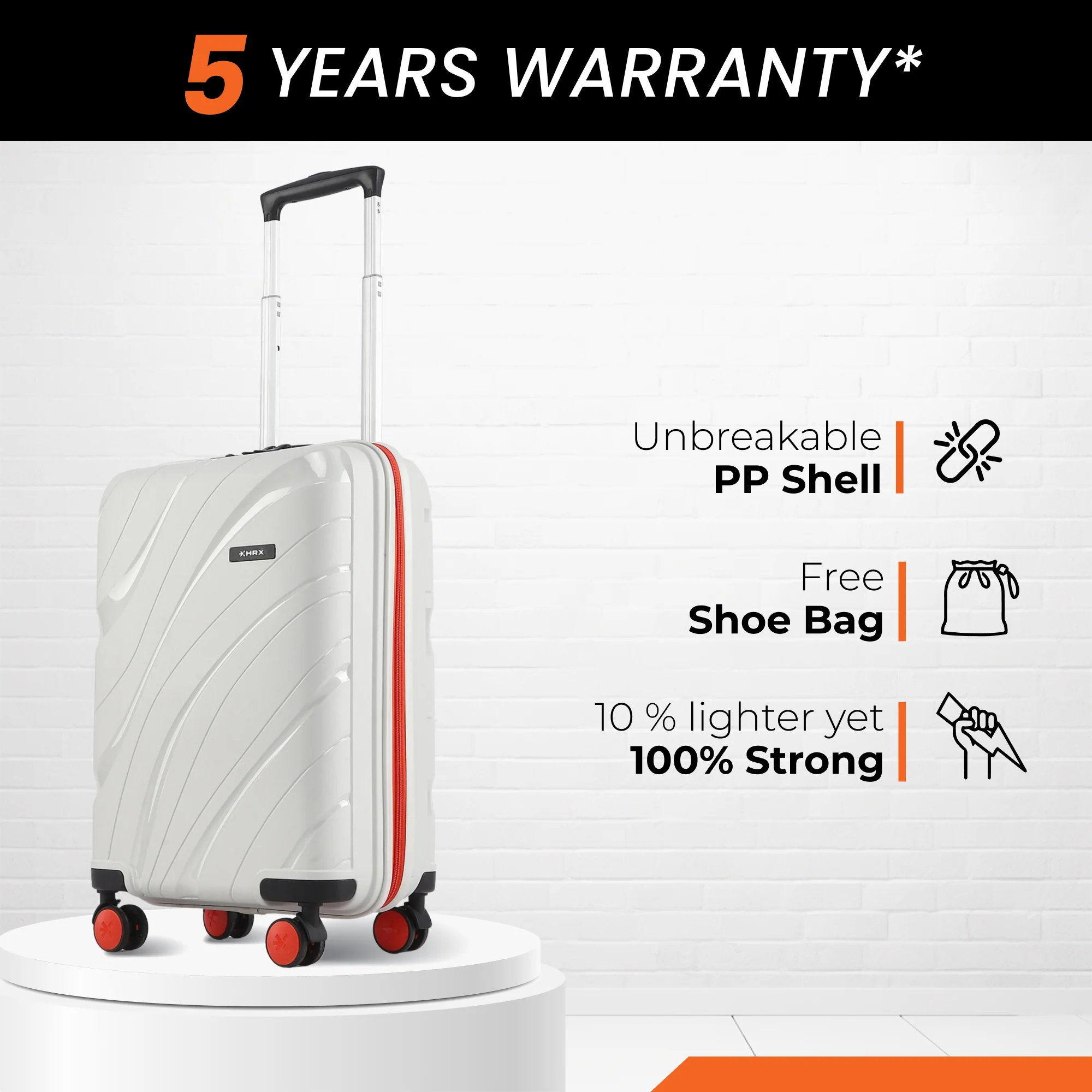 HRX by Hrithik Roshan Small Cabin Suitcase (56 cm) 8 Wheels - Madrid - Image 3