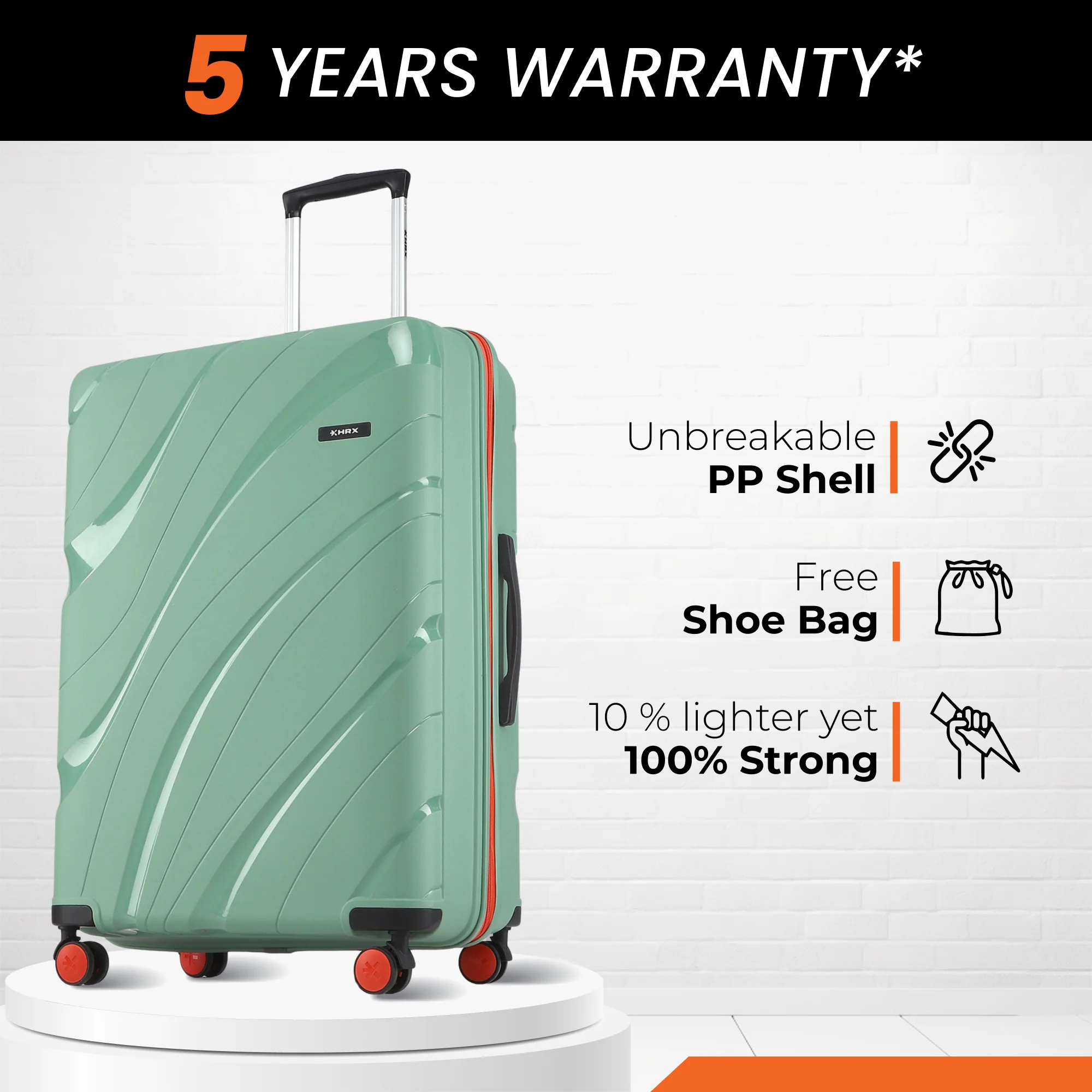 HRX by Hrithik Roshan Hard Body Set of 3 Luggage 8 Wheels - Madrid - Image 12