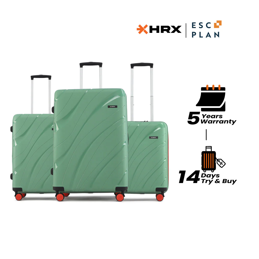 HRX by Hrithik Roshan Hard Body Set of 3 Luggage 8 Wheels - Madrid - Image 31