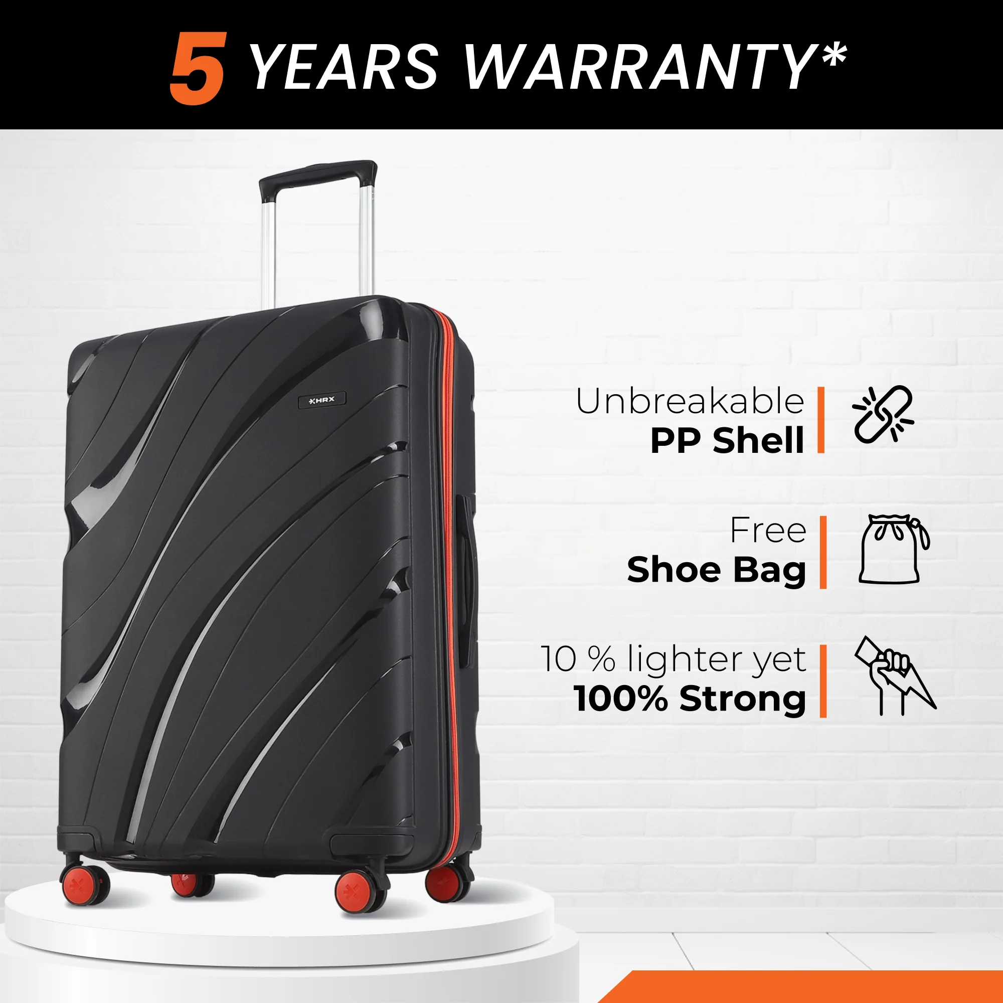 HRX by Hrithik Roshan Hard Body Set of 3 Luggage 8 Wheels - Madrid - Image 6