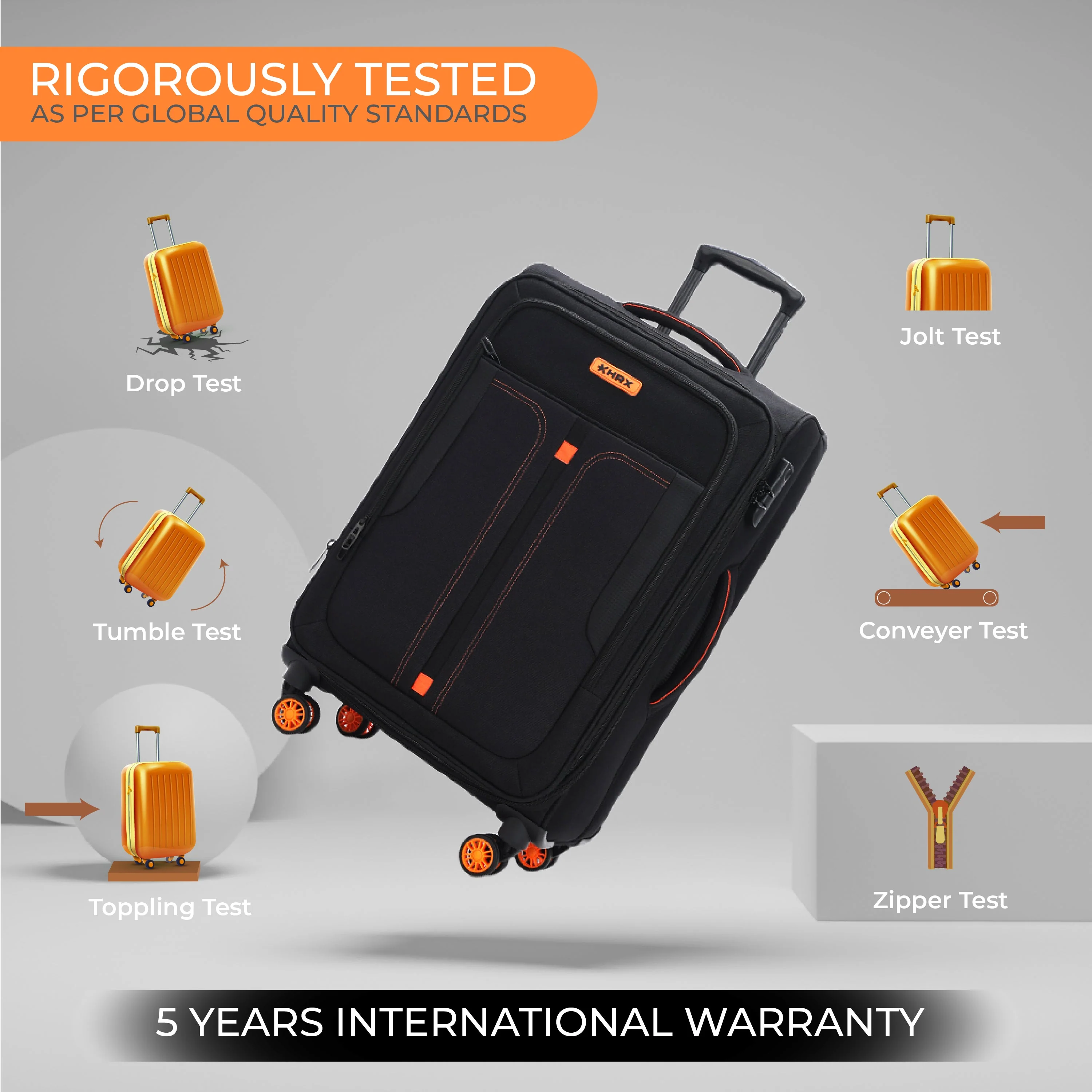 HRX Overdrive Spinner Trolley- Soft Body Luggage - Image 113