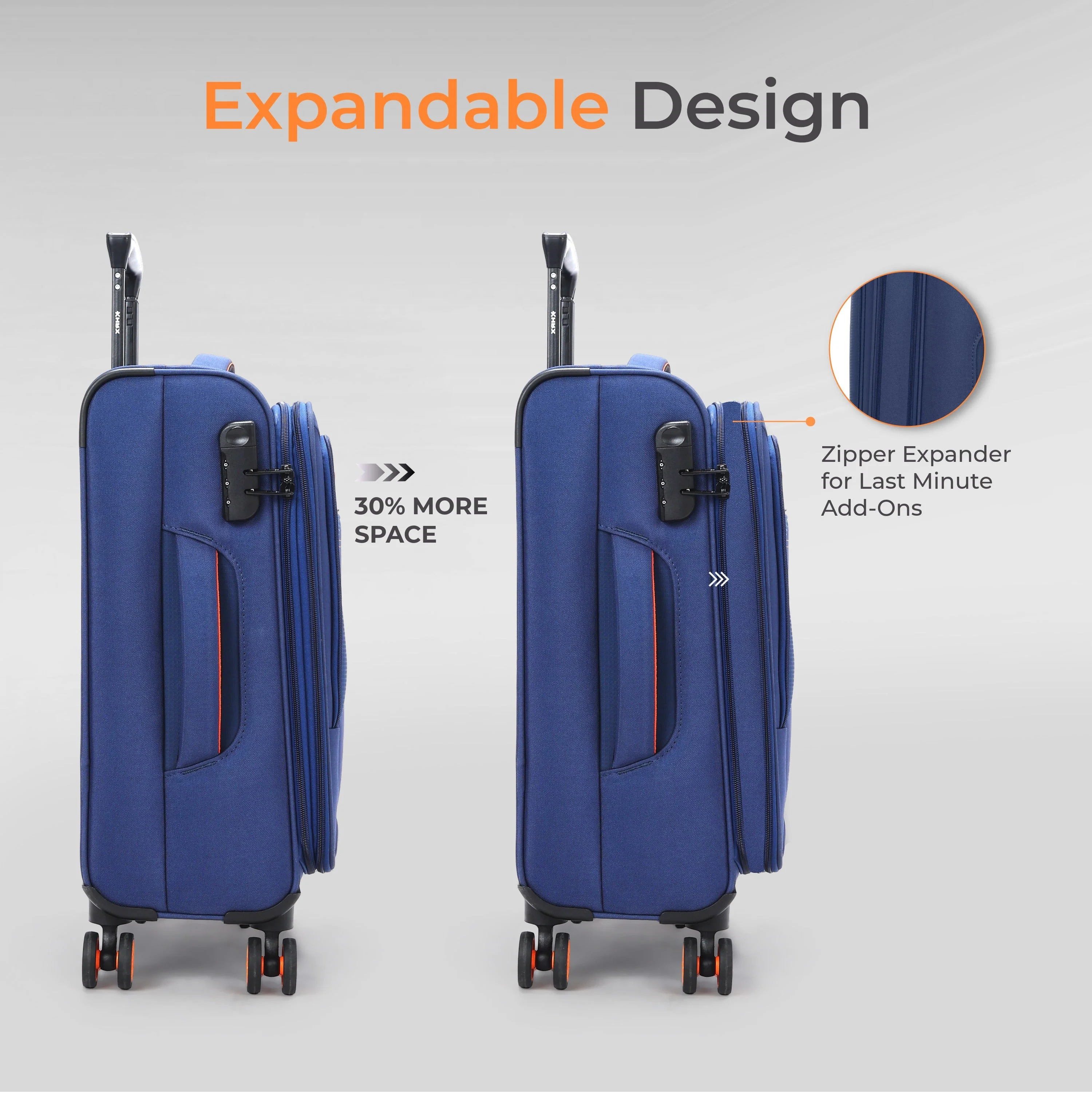 HRX Overdrive Spinner Trolley- Soft Body Luggage - Image 12
