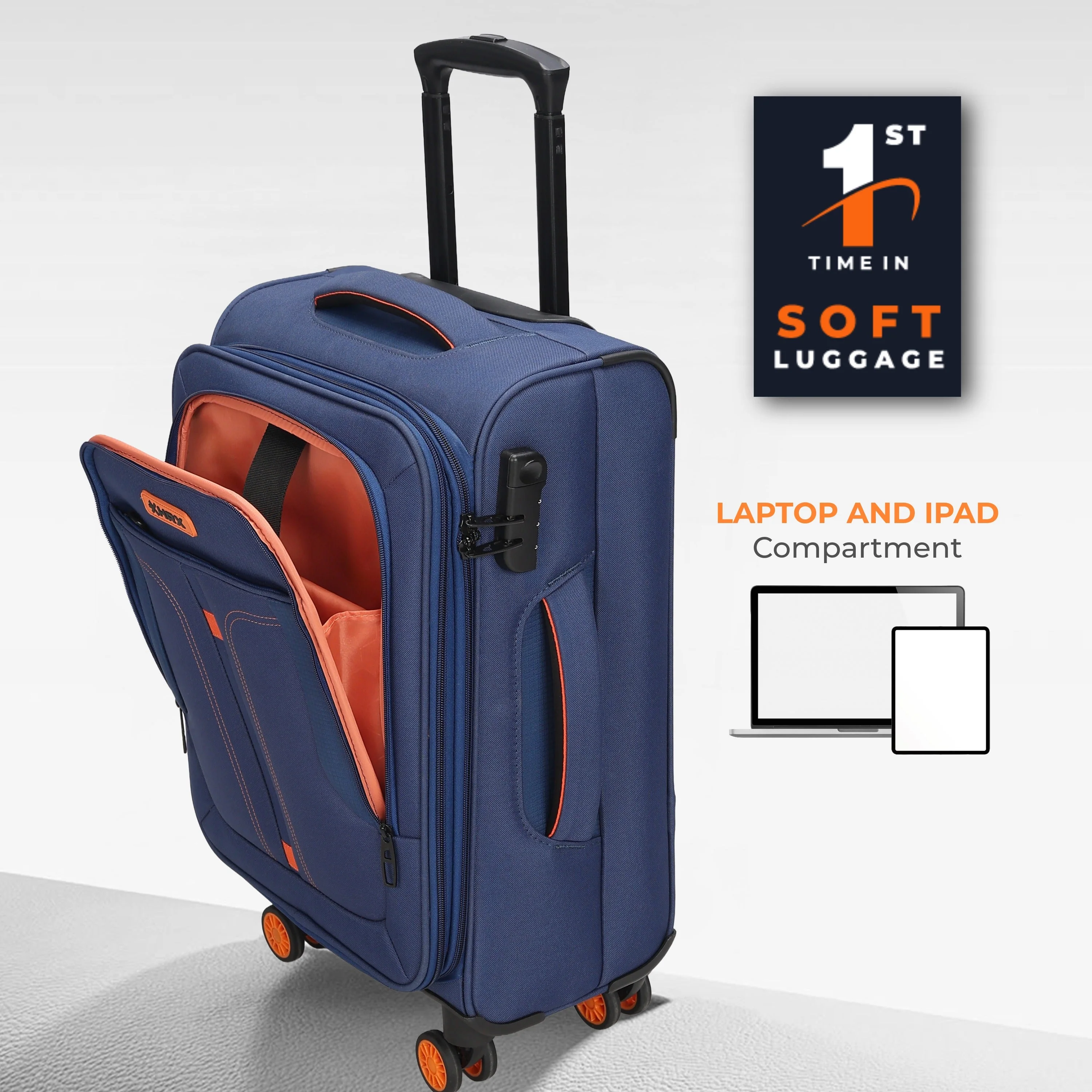 HRX Overdrive Spinner Trolley- Soft Body Luggage - Image 17