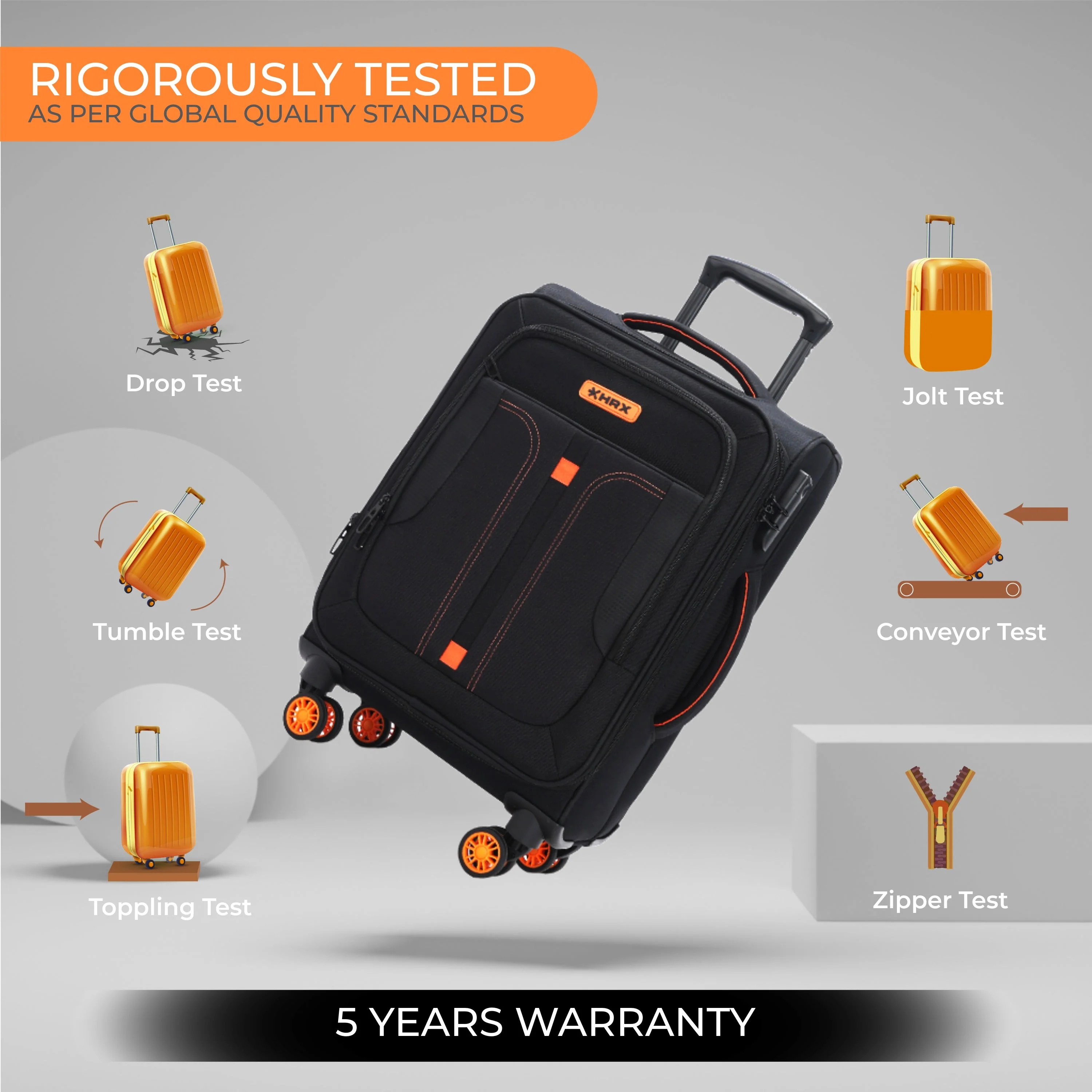 HRX Overdrive Spinner Trolley- Soft Body Luggage - Image 20