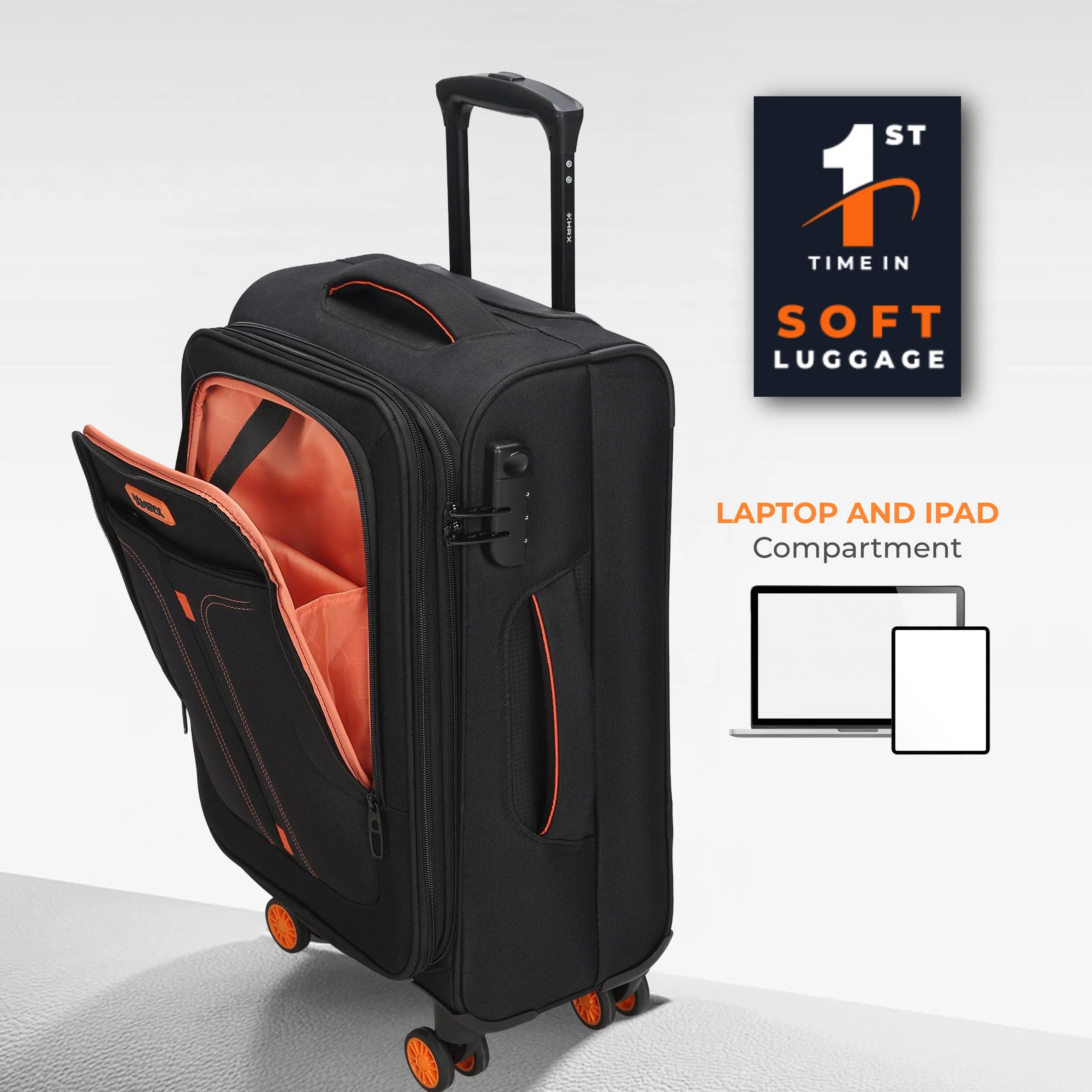 HRX Overdrive Spinner Trolley- Soft Body Luggage - Image 29