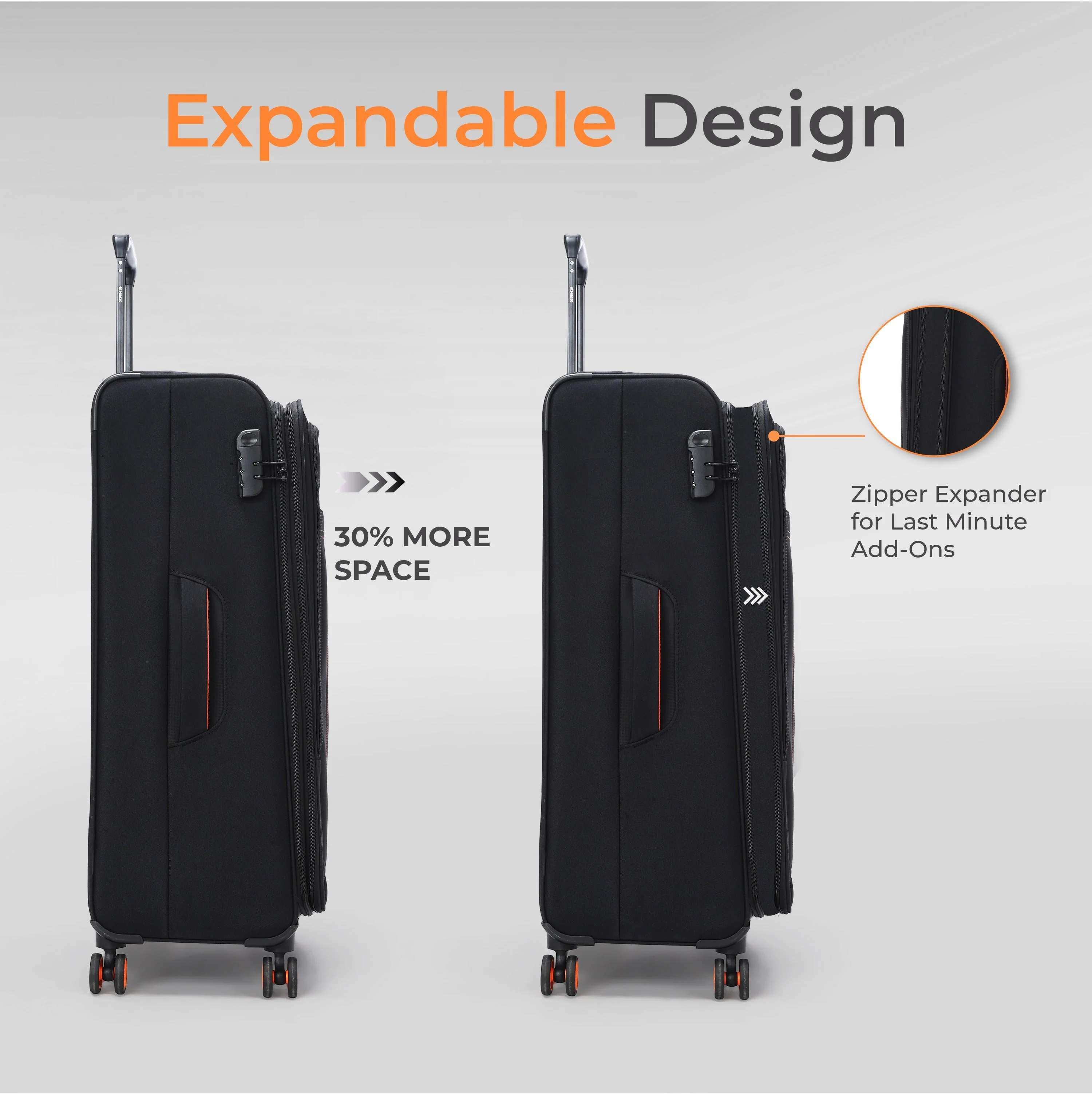 HRX Overdrive Spinner Trolley- Soft Body Luggage - Image 38