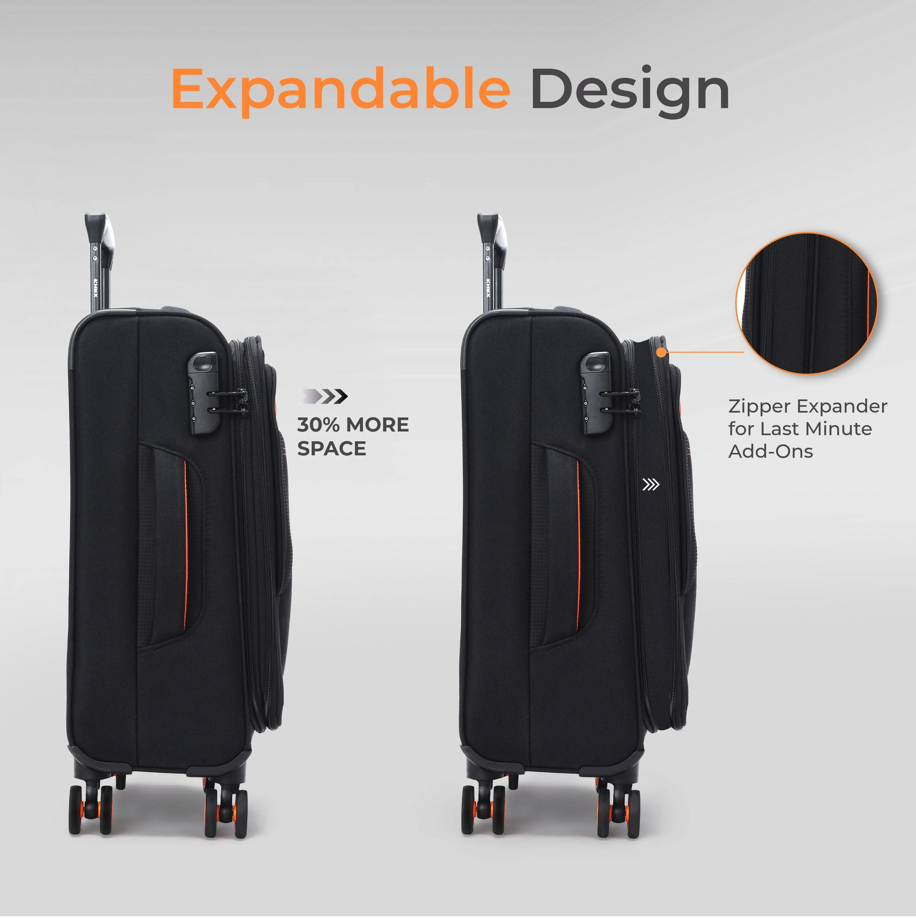 HRX Overdrive Spinner Trolley- Soft Body Luggage - Image 61