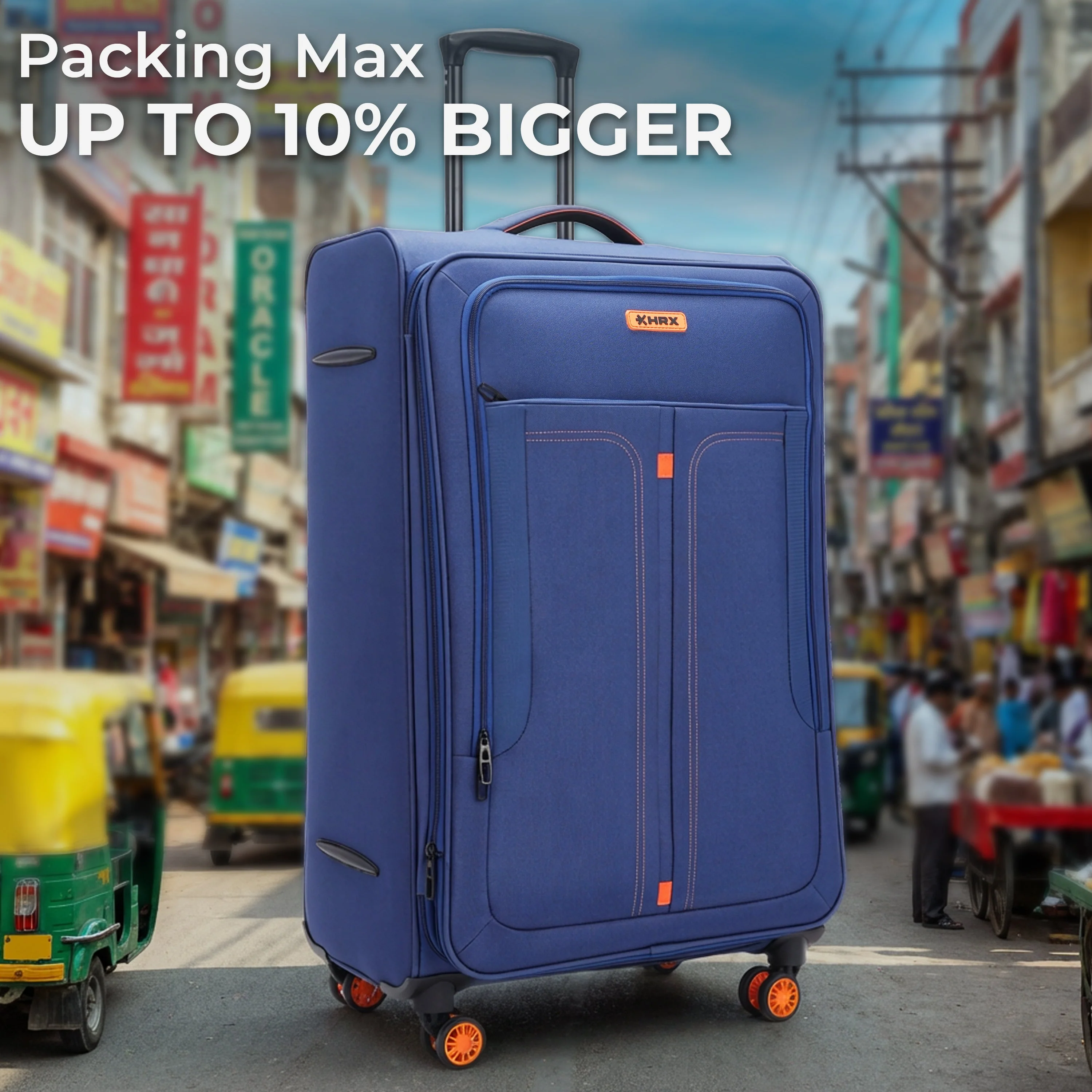 HRX Overdrive Spinner Trolley- Soft Body Luggage - Image 71