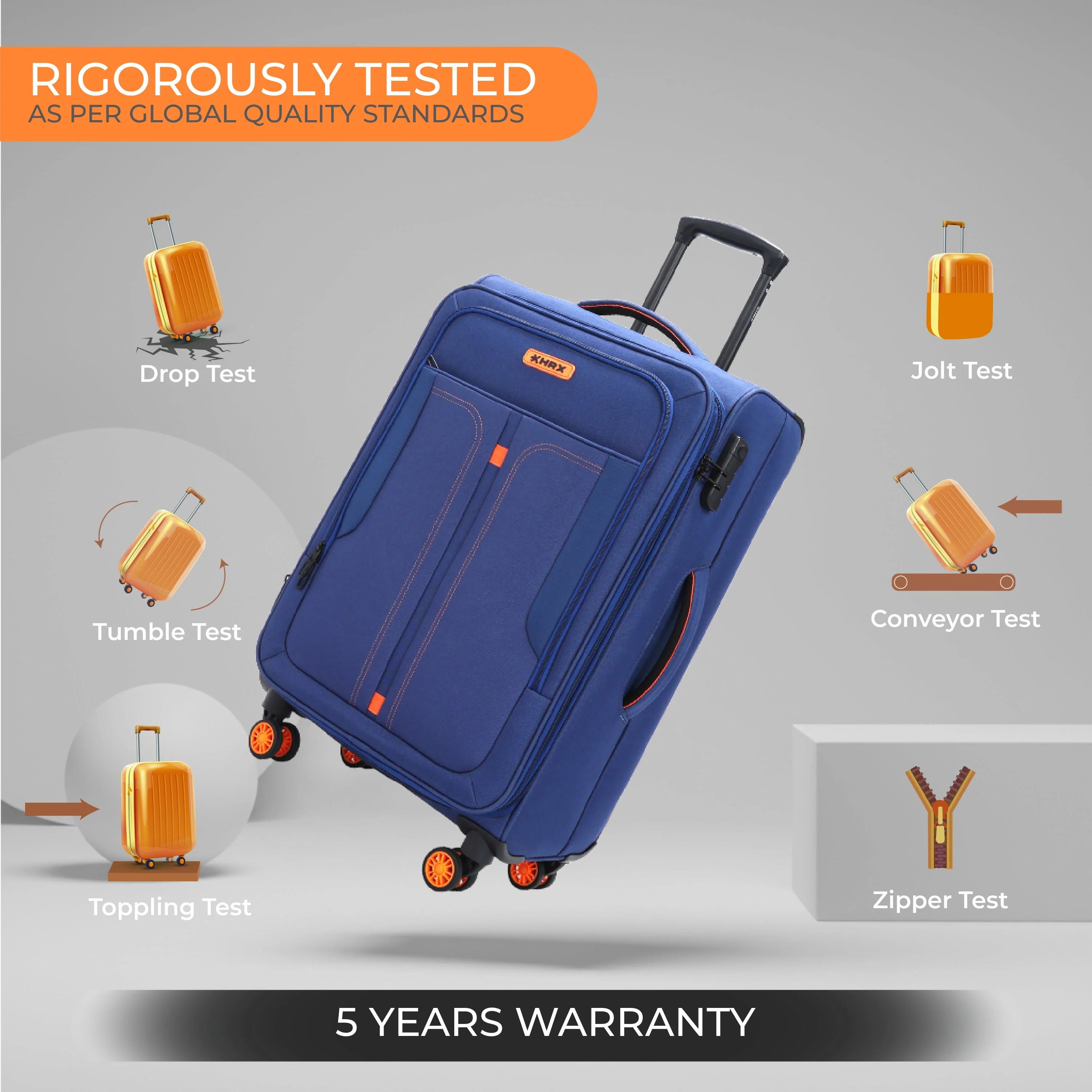 HRX Overdrive Spinner Trolley- Soft Body Luggage - Image 79