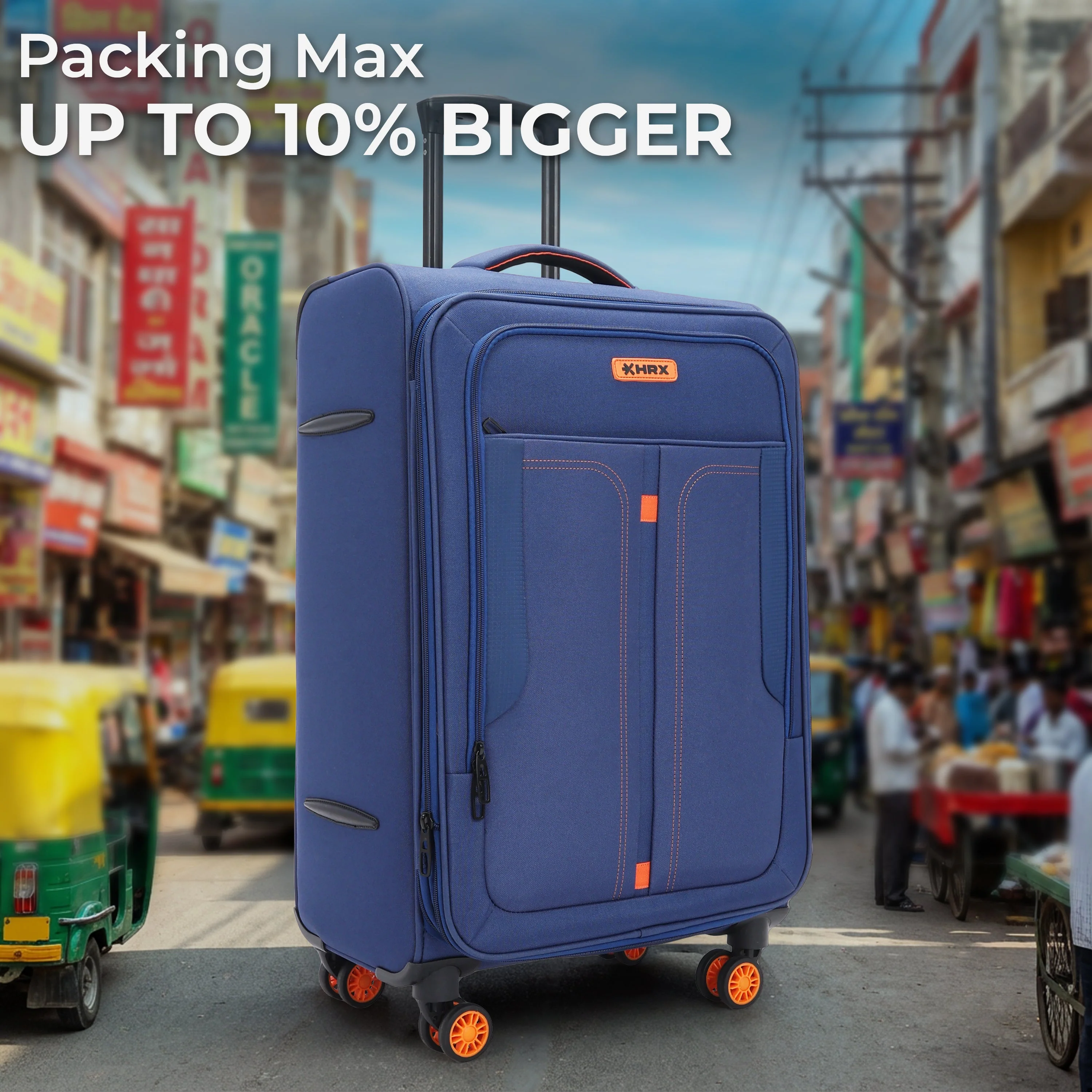HRX Overdrive Spinner Trolley- Soft Body Luggage - Image 84