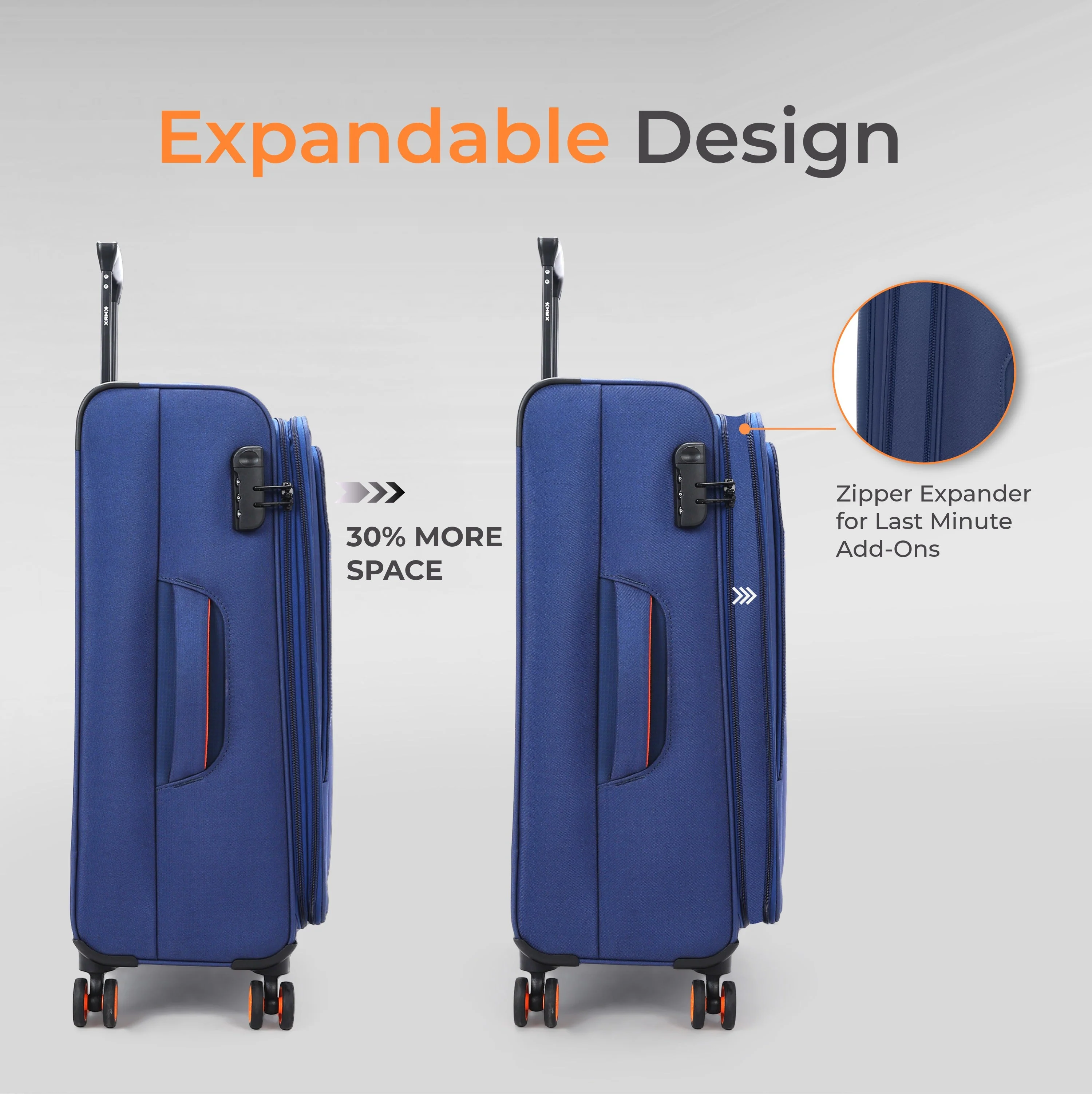 HRX Overdrive Spinner Trolley- Soft Body Luggage - Image 97
