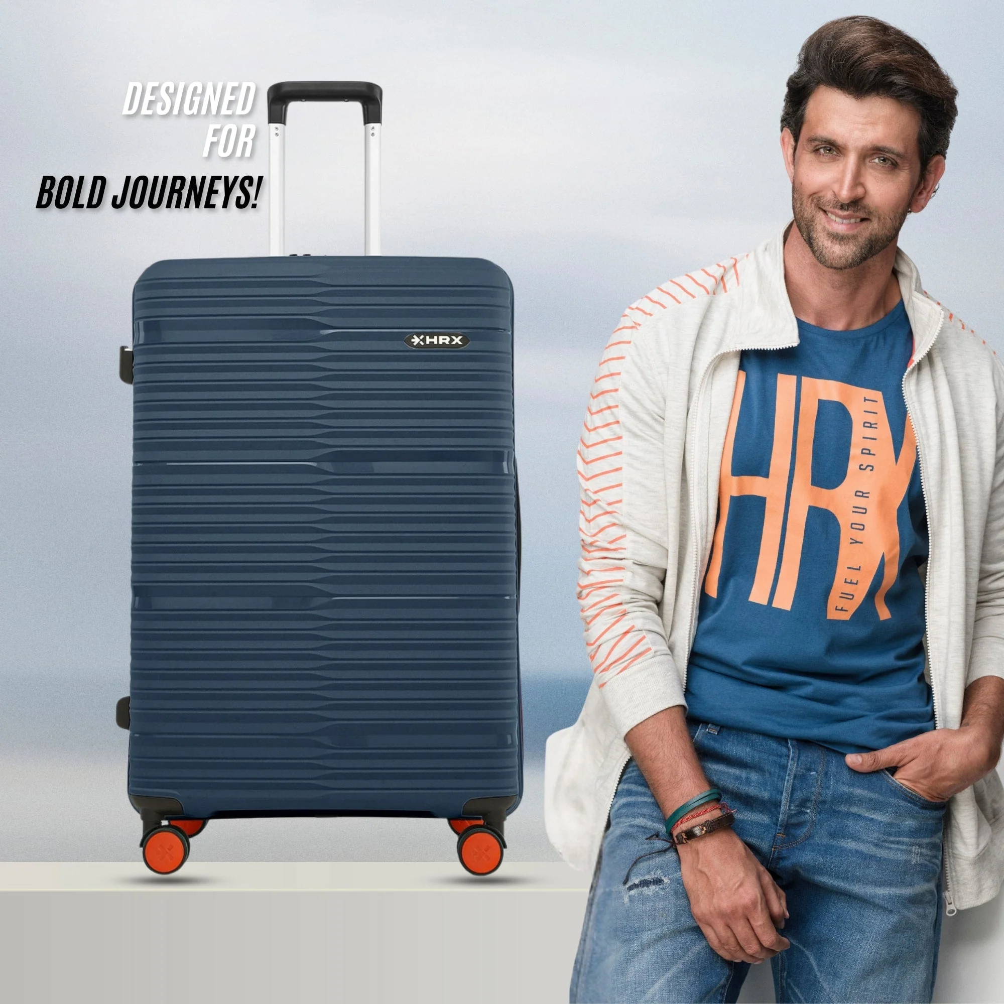 HRX by Hrithik Roshan Large Check-in Suitcase (75 cm) 8 Wheels - Zanzibar - Image 14