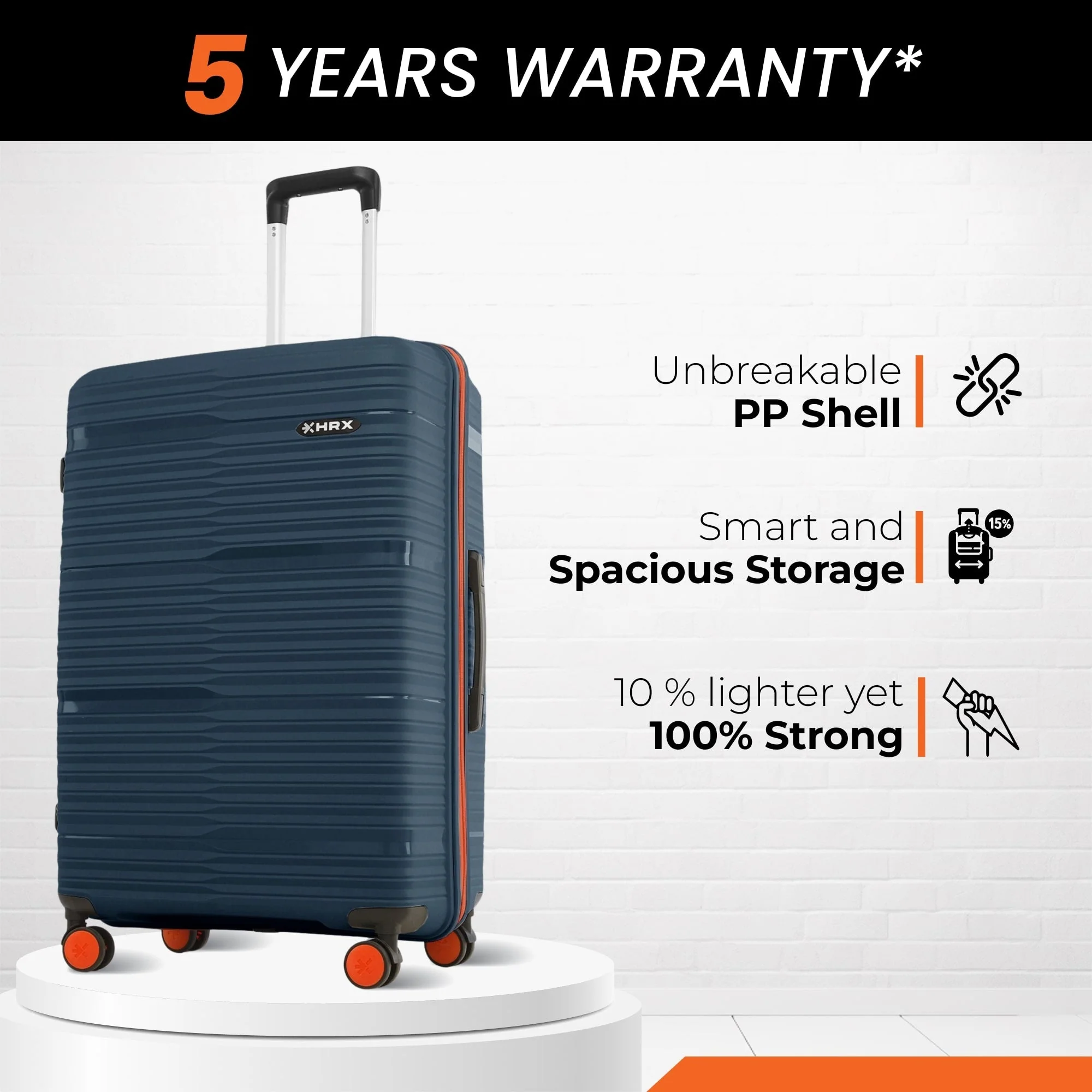 HRX by Hrithik Roshan Large Check-in Suitcase (75 cm) 8 Wheels - Zanzibar - Image 15