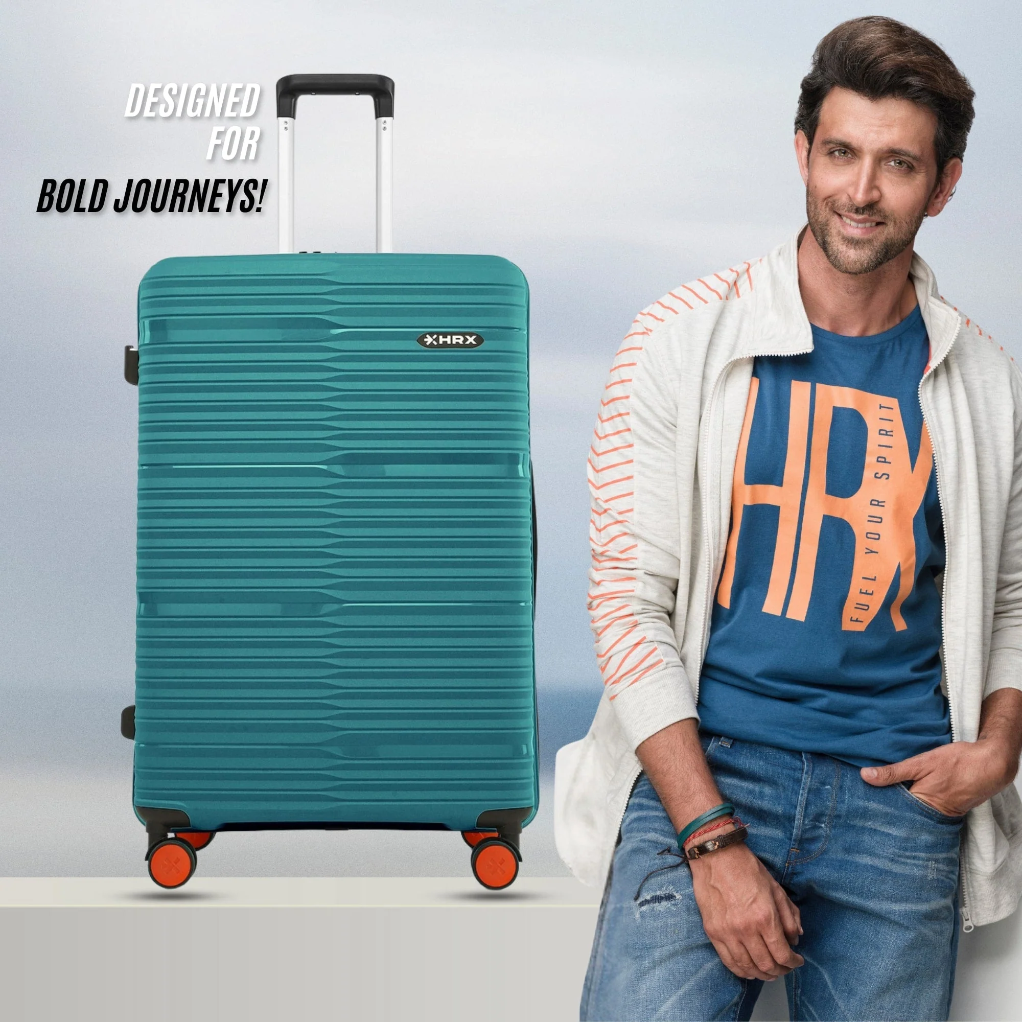 HRX by Hrithik Roshan Large Check-in Suitcase (75 cm) 8 Wheels - Zanzibar - Image 36